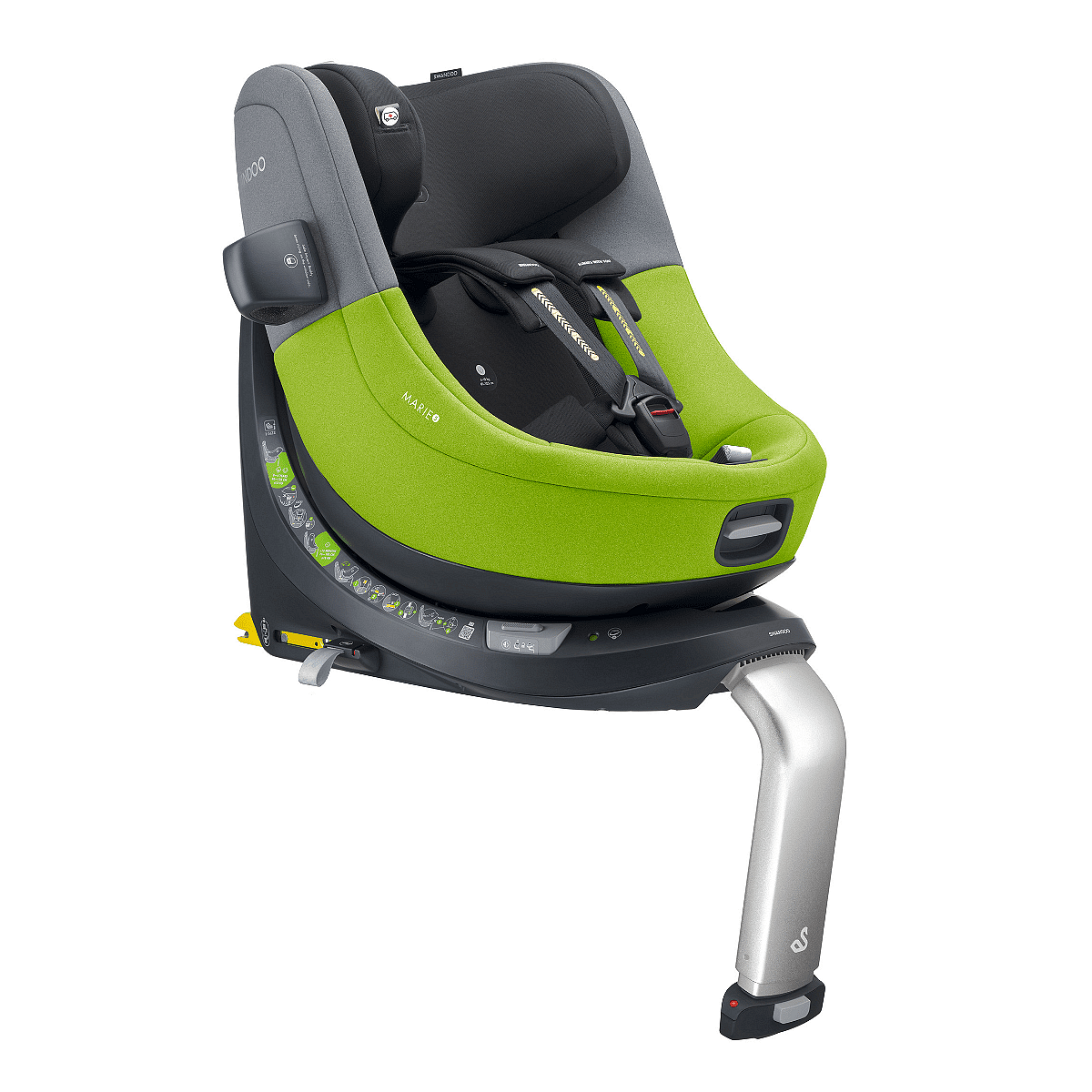 Swandoo Marie5 i-Size 360° Car Seat (0-18 kg.) R129 + canopy and seat protector Color Lime&Sesame Grey