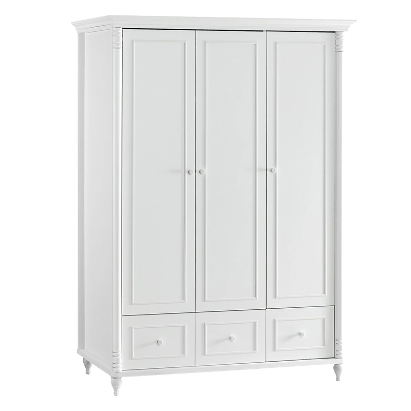 Three-door children's wardrobe with drawers NIL - white