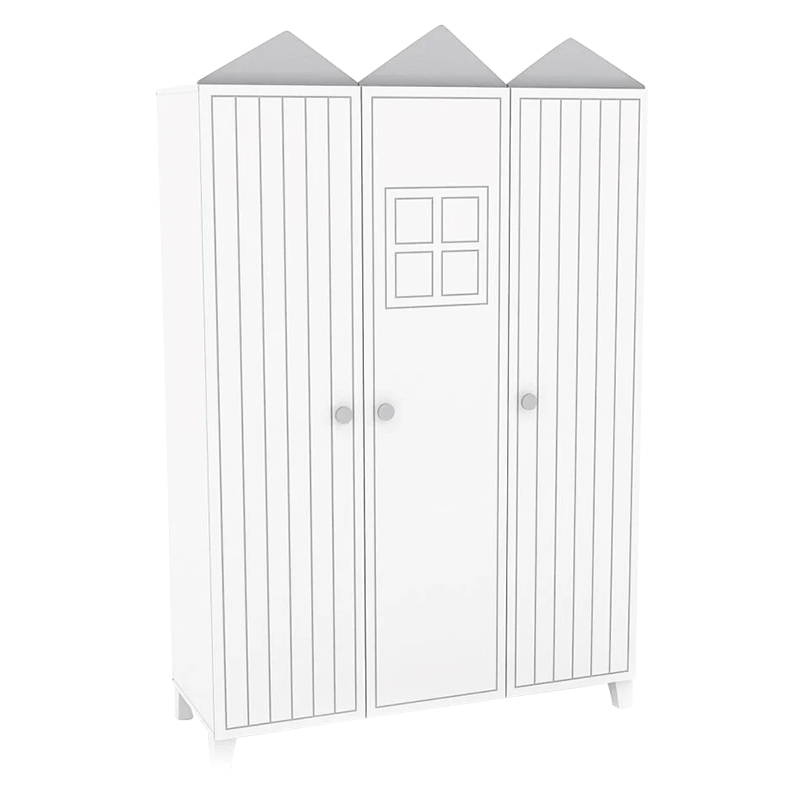 Three-door children's wardrobe MIAMI - white