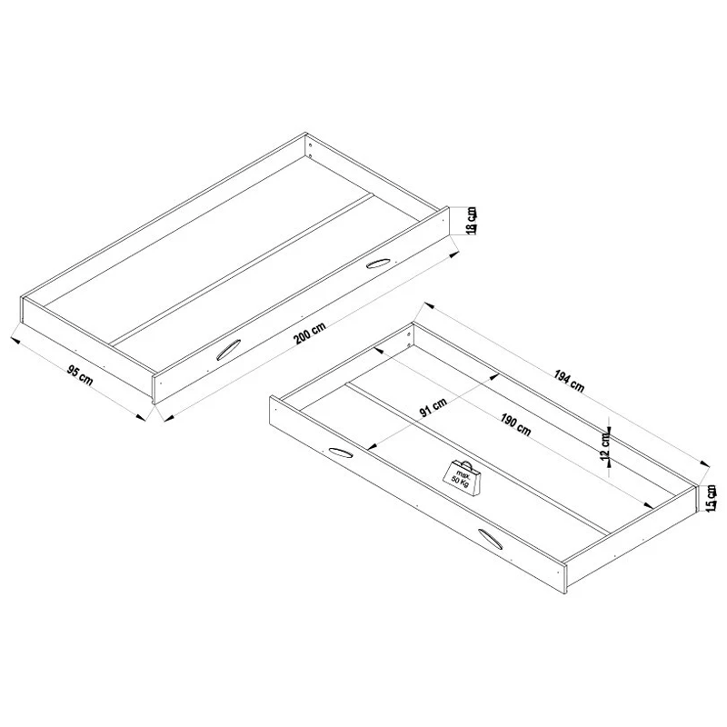 Drawer for children's bed MY HOUSE 90 x 200
