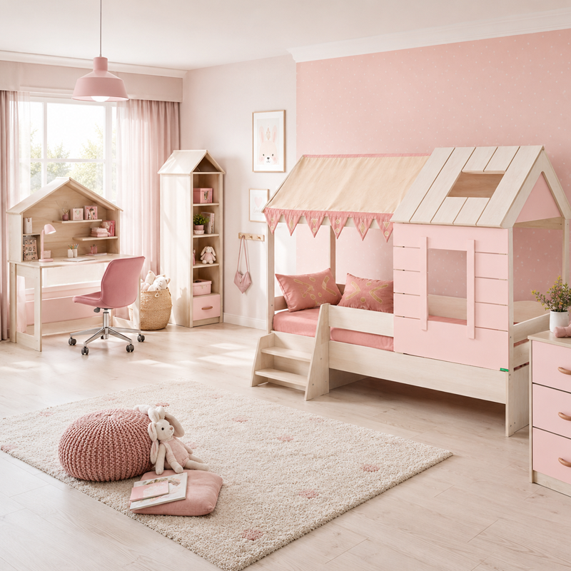 Children's bed house PINK HOUSE - 90 x 200