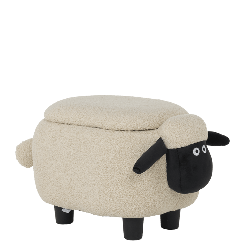 Children’s stool with chest - beige sheep