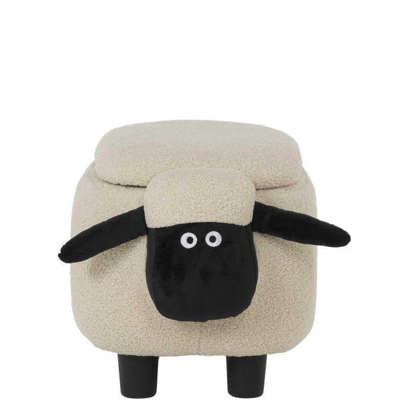Children’s stool with chest - beige sheep