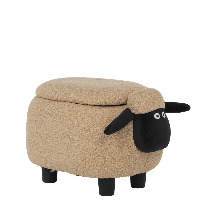 Children's stool with chest - dark beige sheepskin