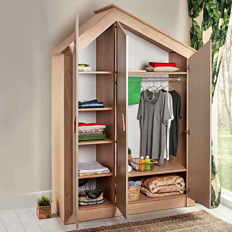 Трикрилен детски гардероб MY HOUSE