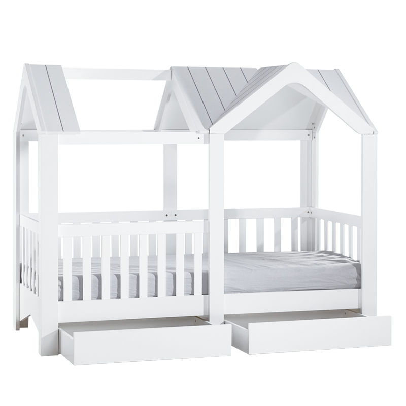 Montessori house bed MIAMI 100 x 200 - white