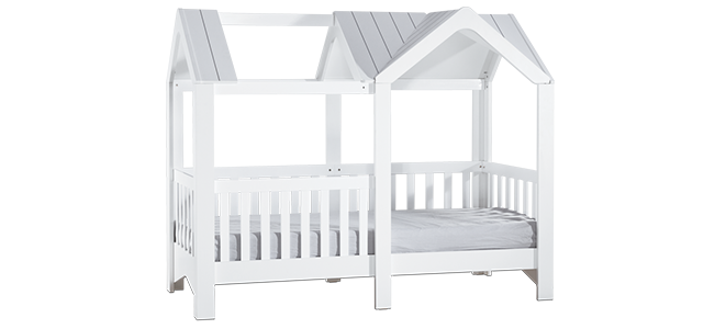 Montessori house bed MIAMI 100 x 200 - white