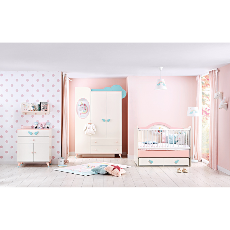 Three-door children's wardrobe UNICORN