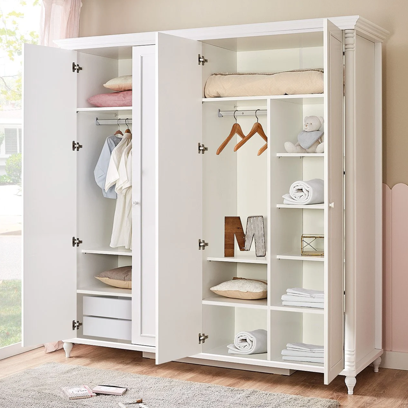 Four-door children's wardrobe NIL - white