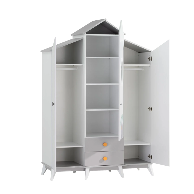 Three-door children's wardrobe BIRD HOUSE