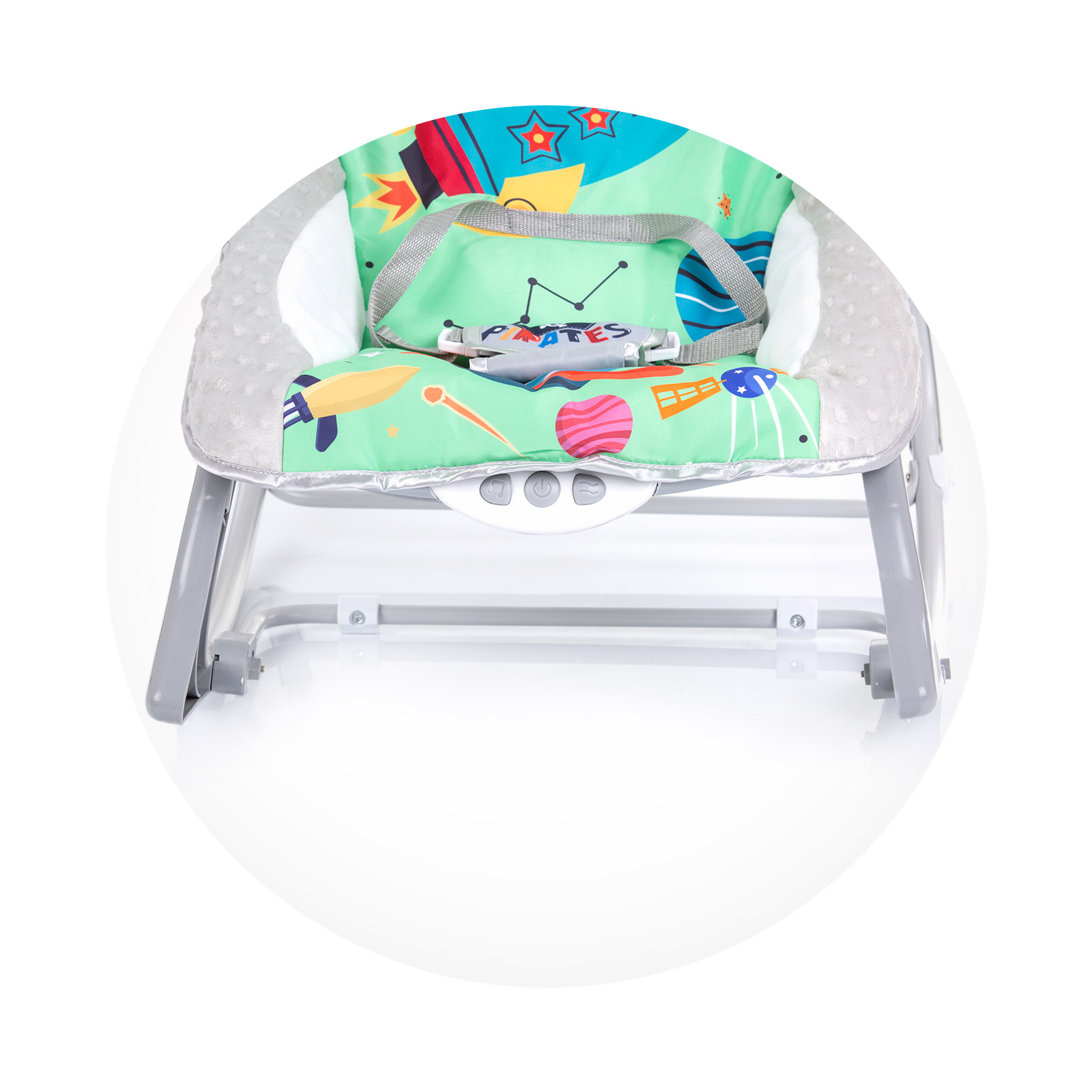 Музикален шезлонг Baby Spaзелен