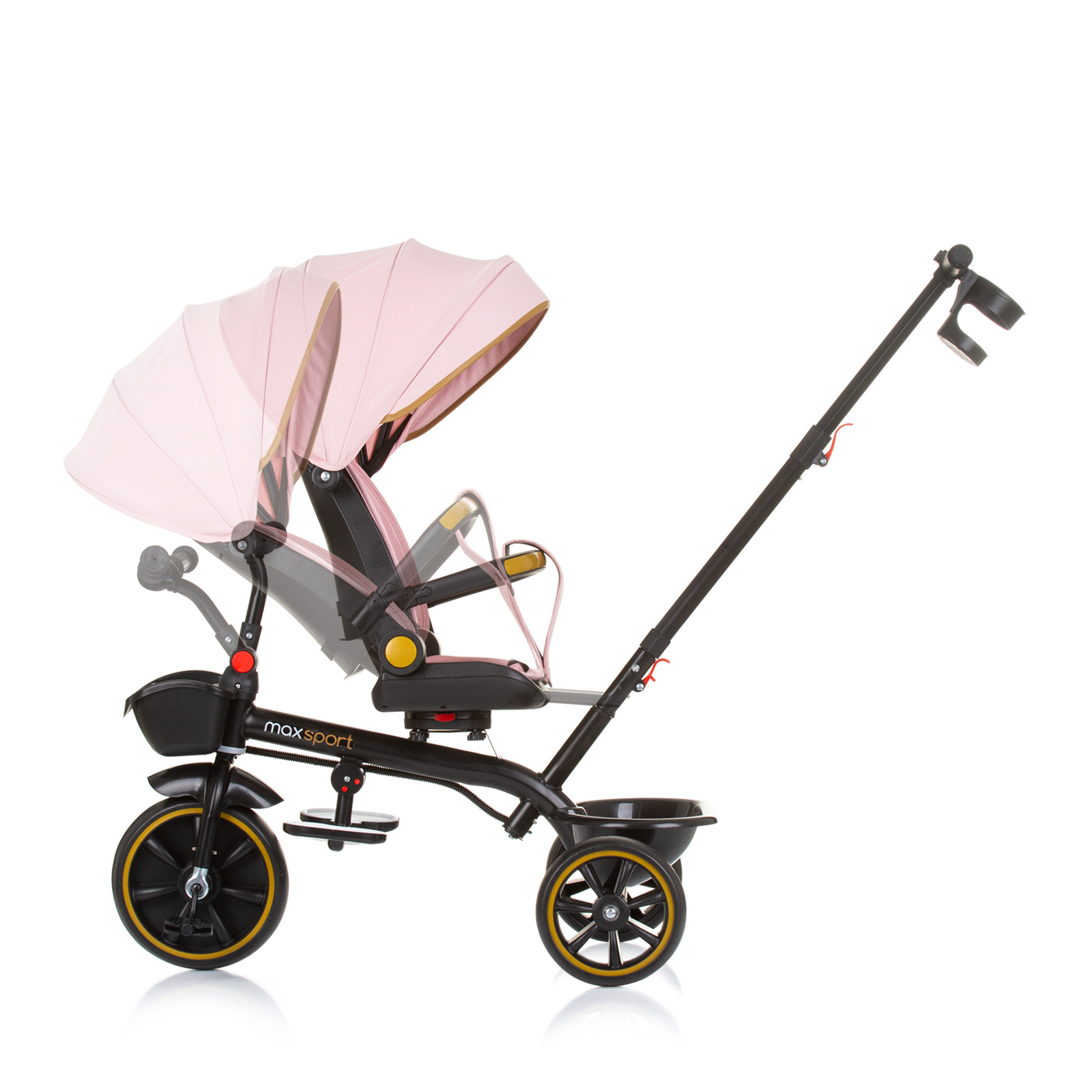 Tricycle with canopy Max Sport flamingo