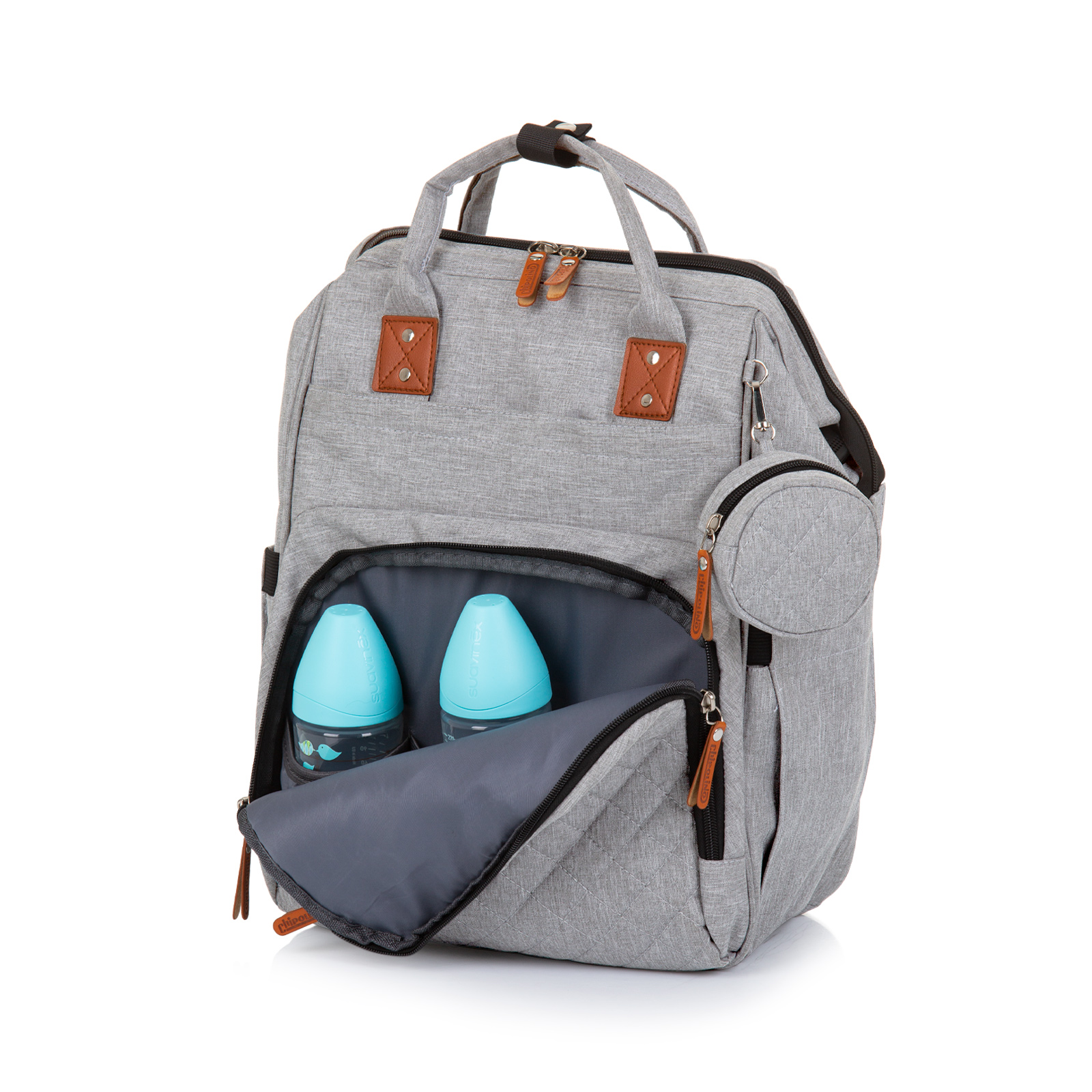Backpack/ Diaper bag for stroller ash grey