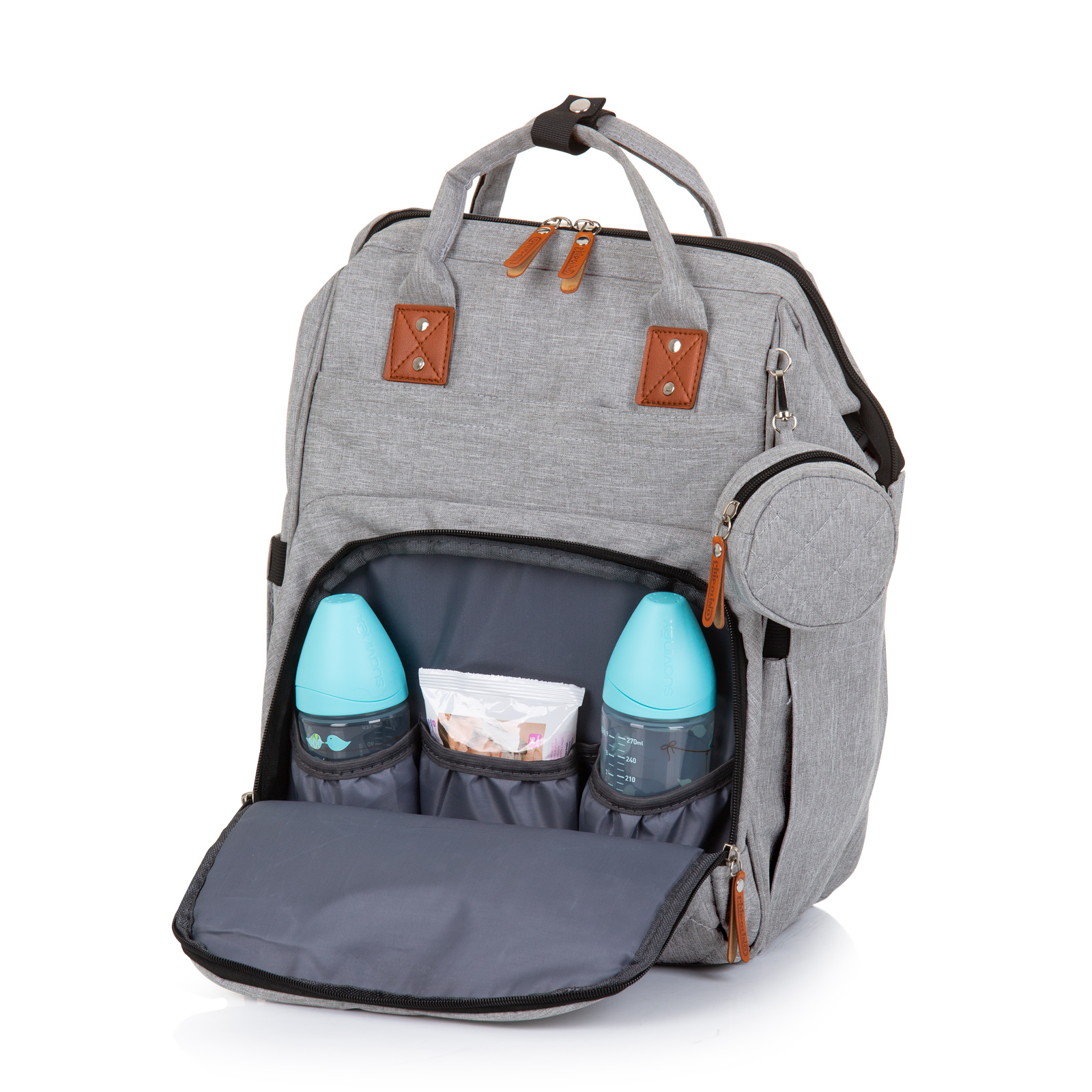 Backpack/ Diaper bag for stroller ash grey