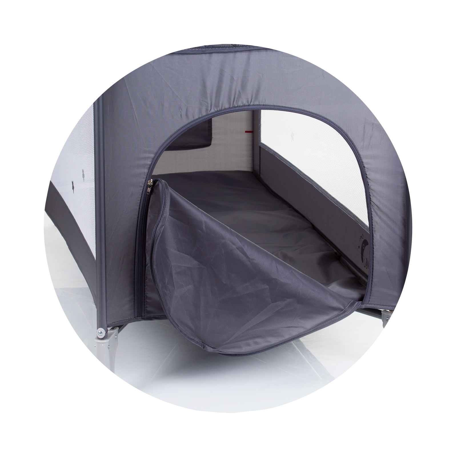 Foldable travel cot with changing pad Luna granite