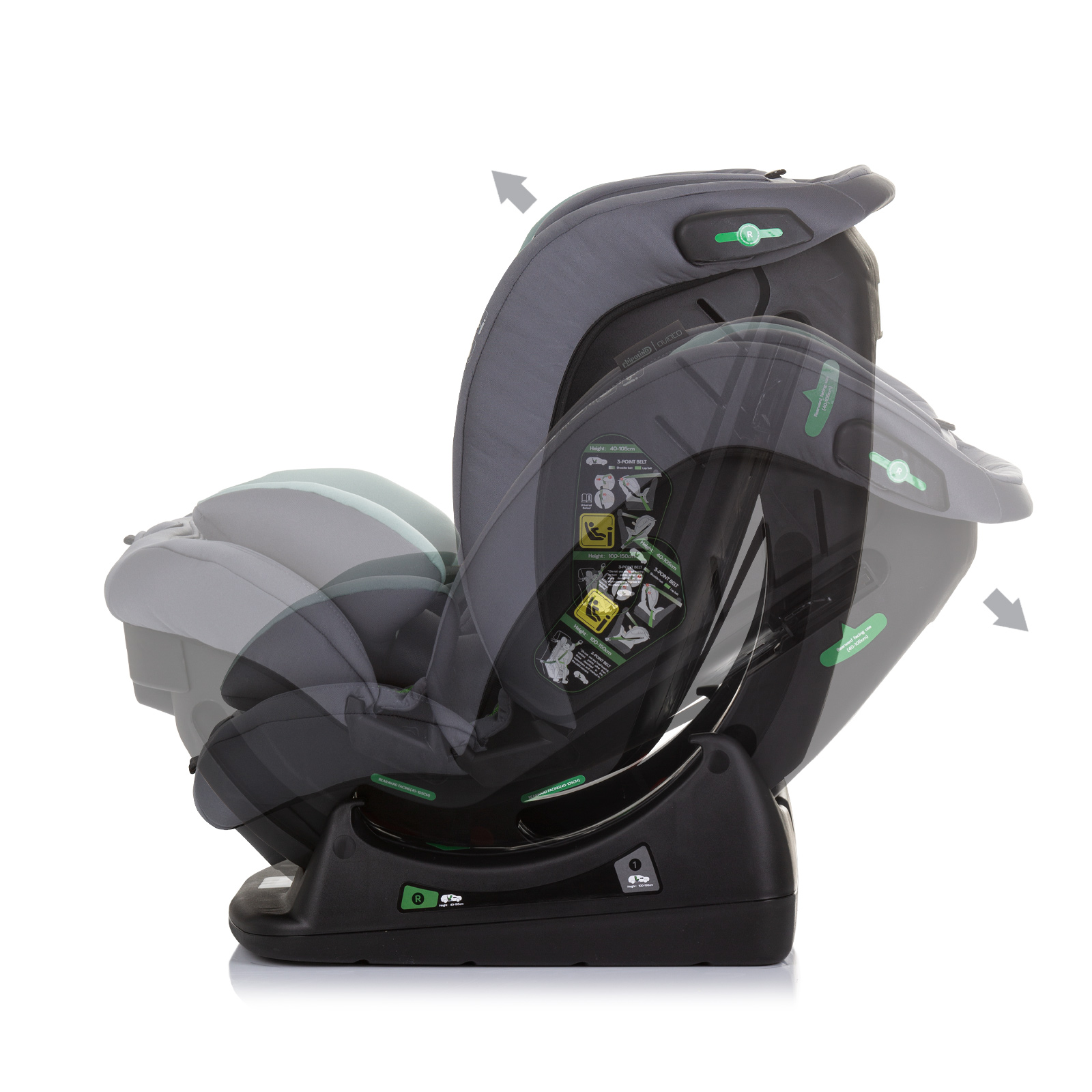 Car seat I_SIZE 40-150 cm AVIATO pastel green