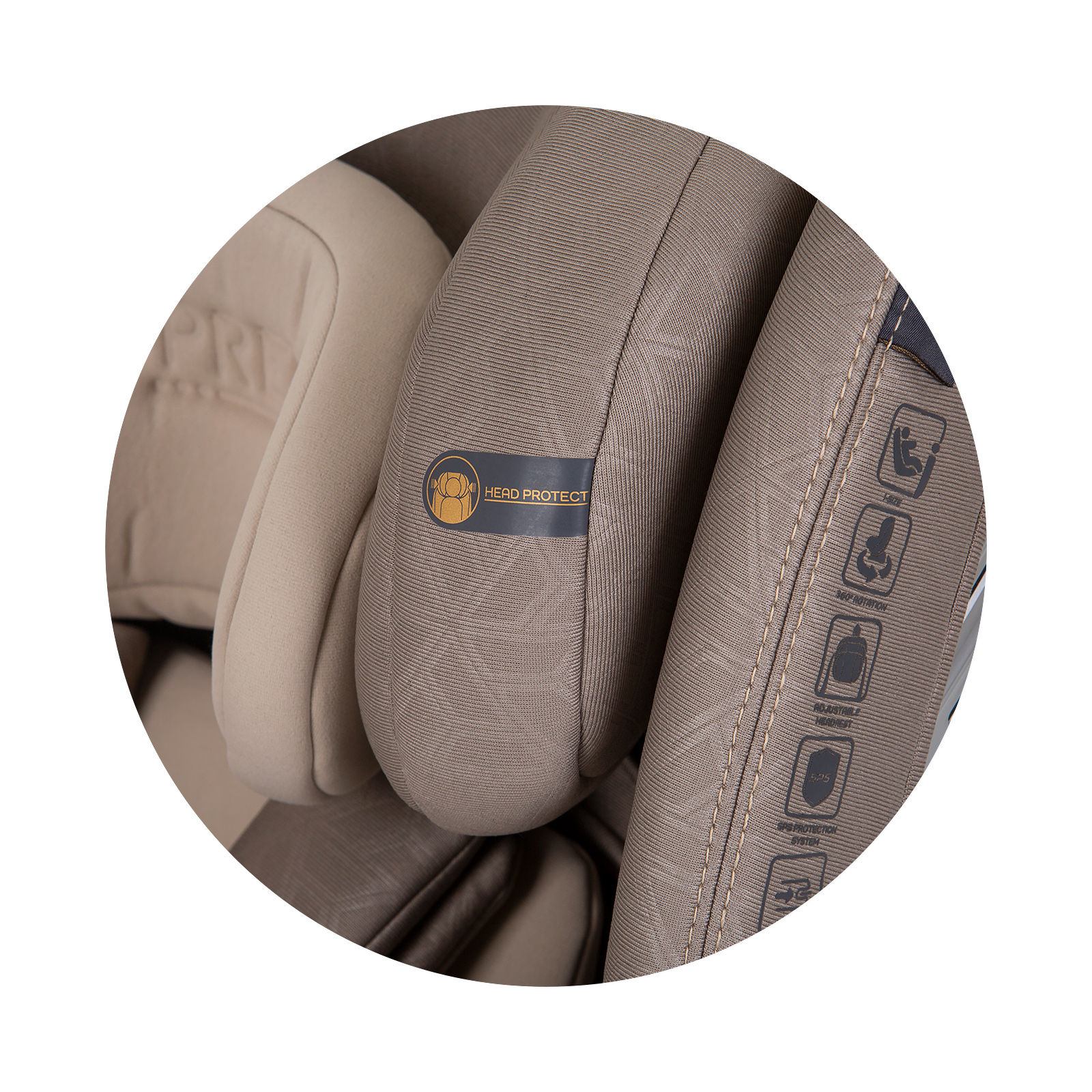 Car seat I-SIZE 40-150 cm ISOFIX 360 SUPREME macadamia