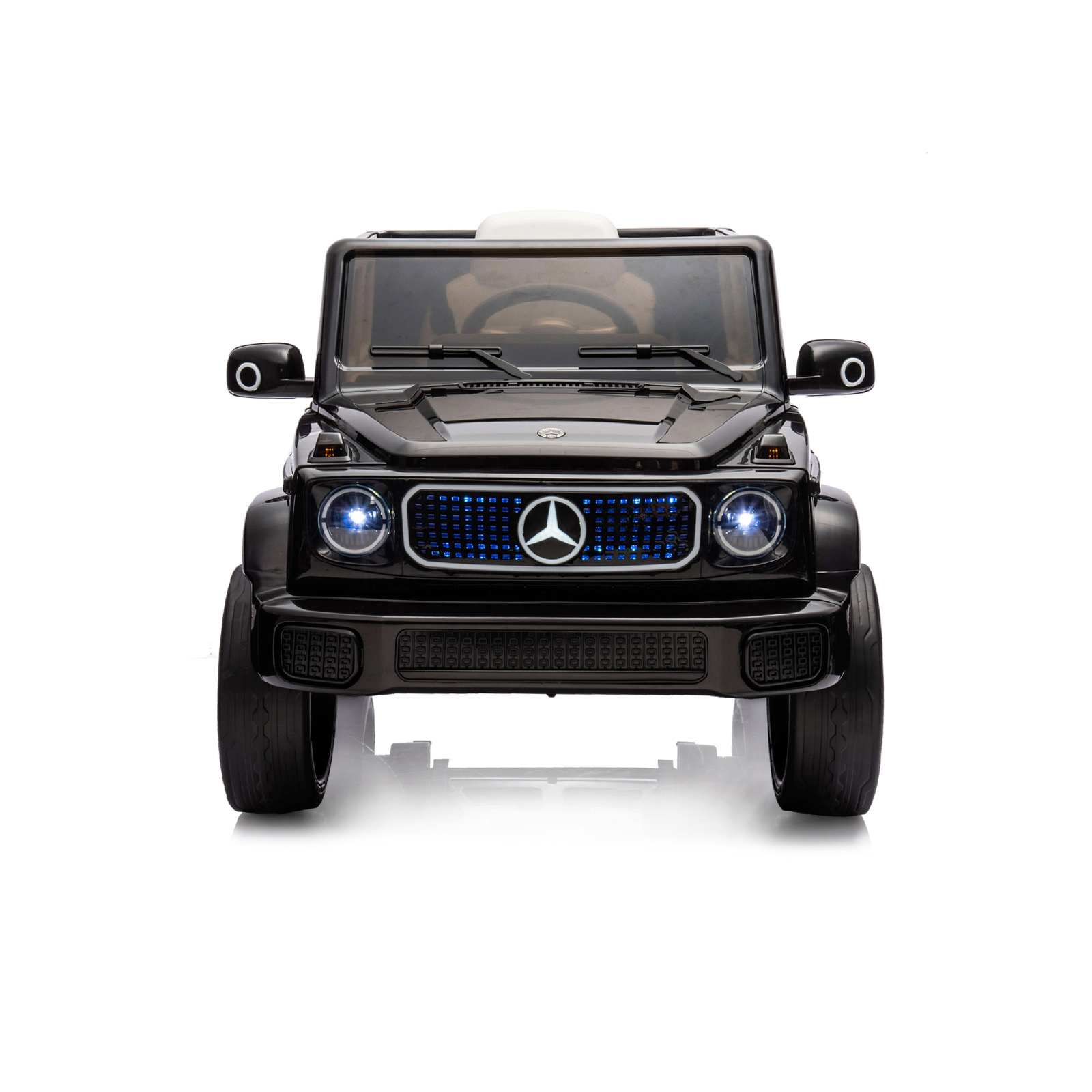 Акумулаторен джип Mercedes EQG черен EVA, кожена