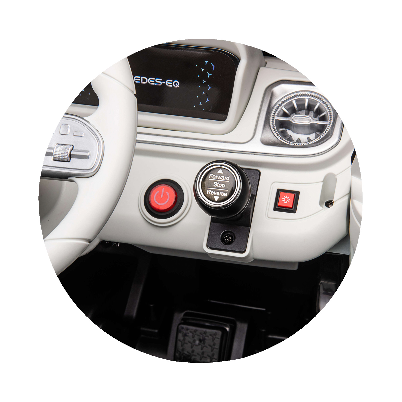 Акумулаторен джип Mercedes EQG черен EVA, кожена