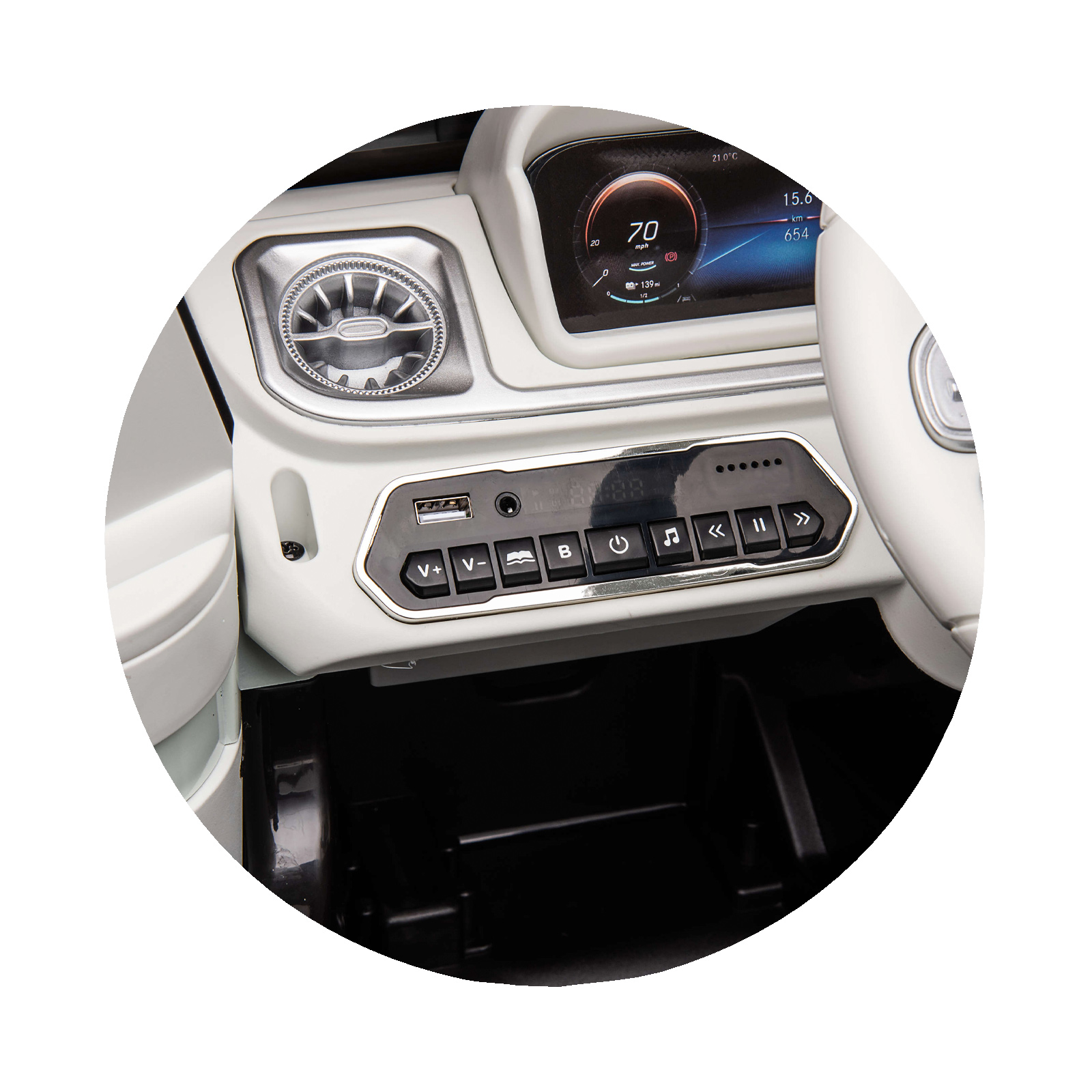 Акумулаторен джип Mercedes EQG черен EVA, кожена