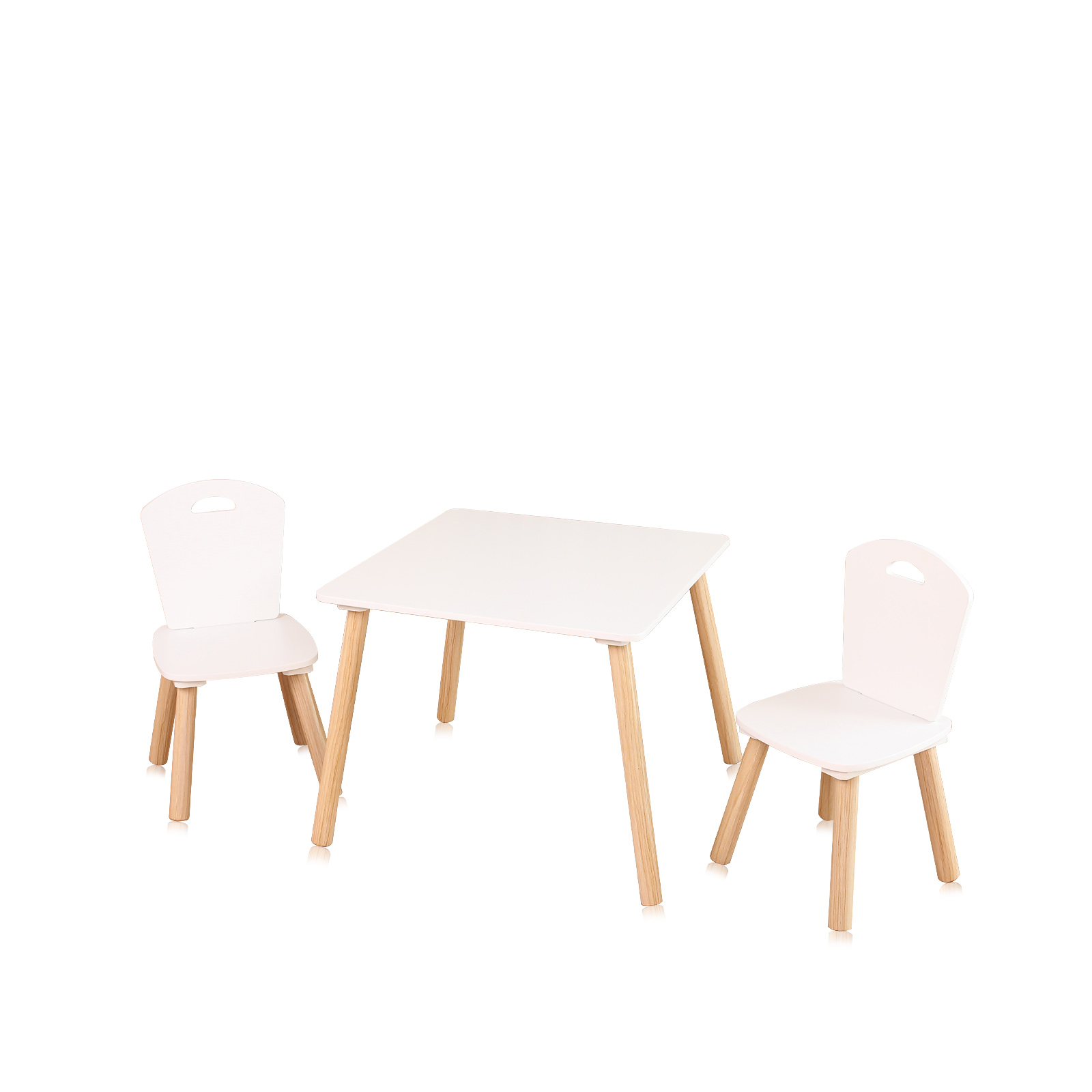 Table set with two MDF chairs