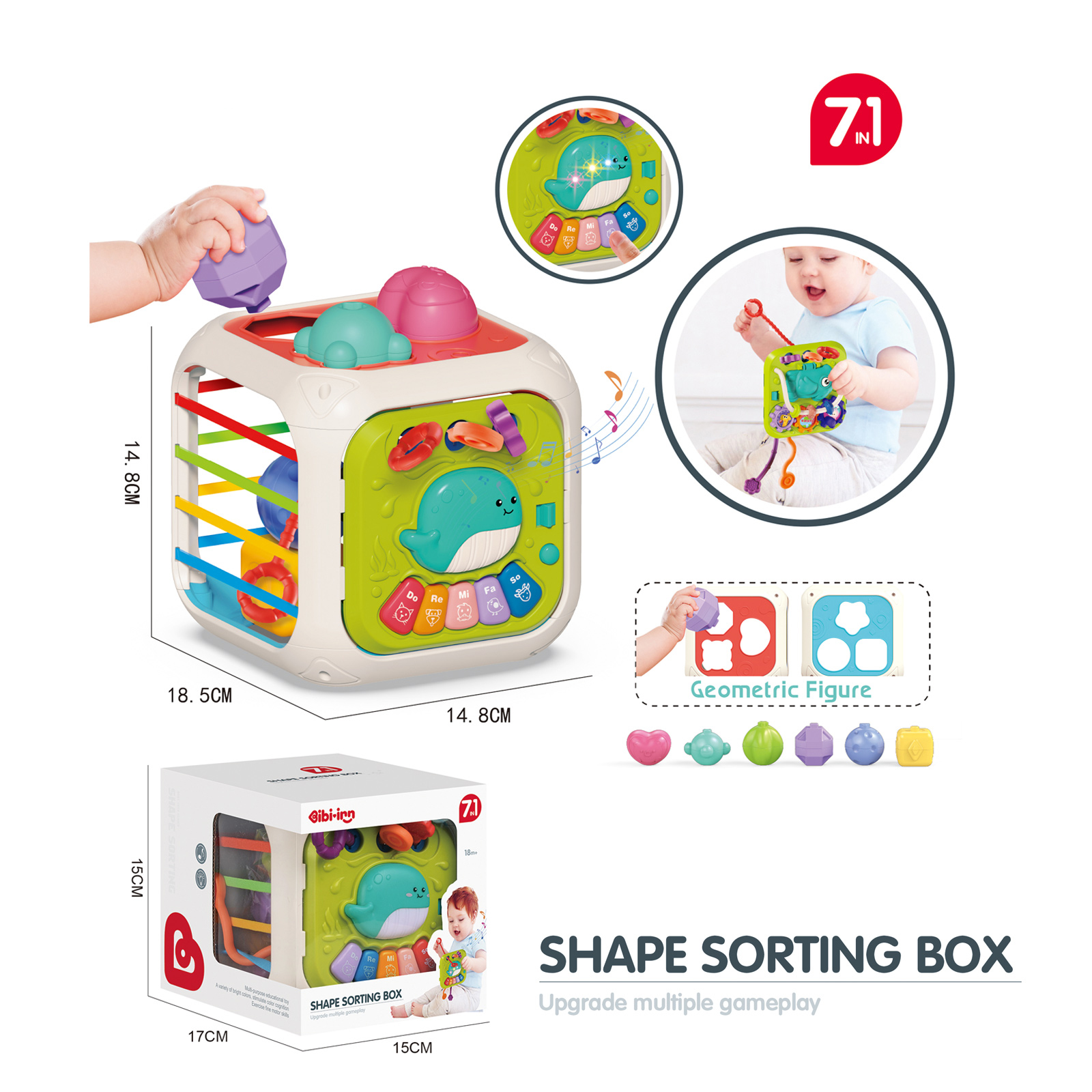 Educational cube sorter 7 in 1