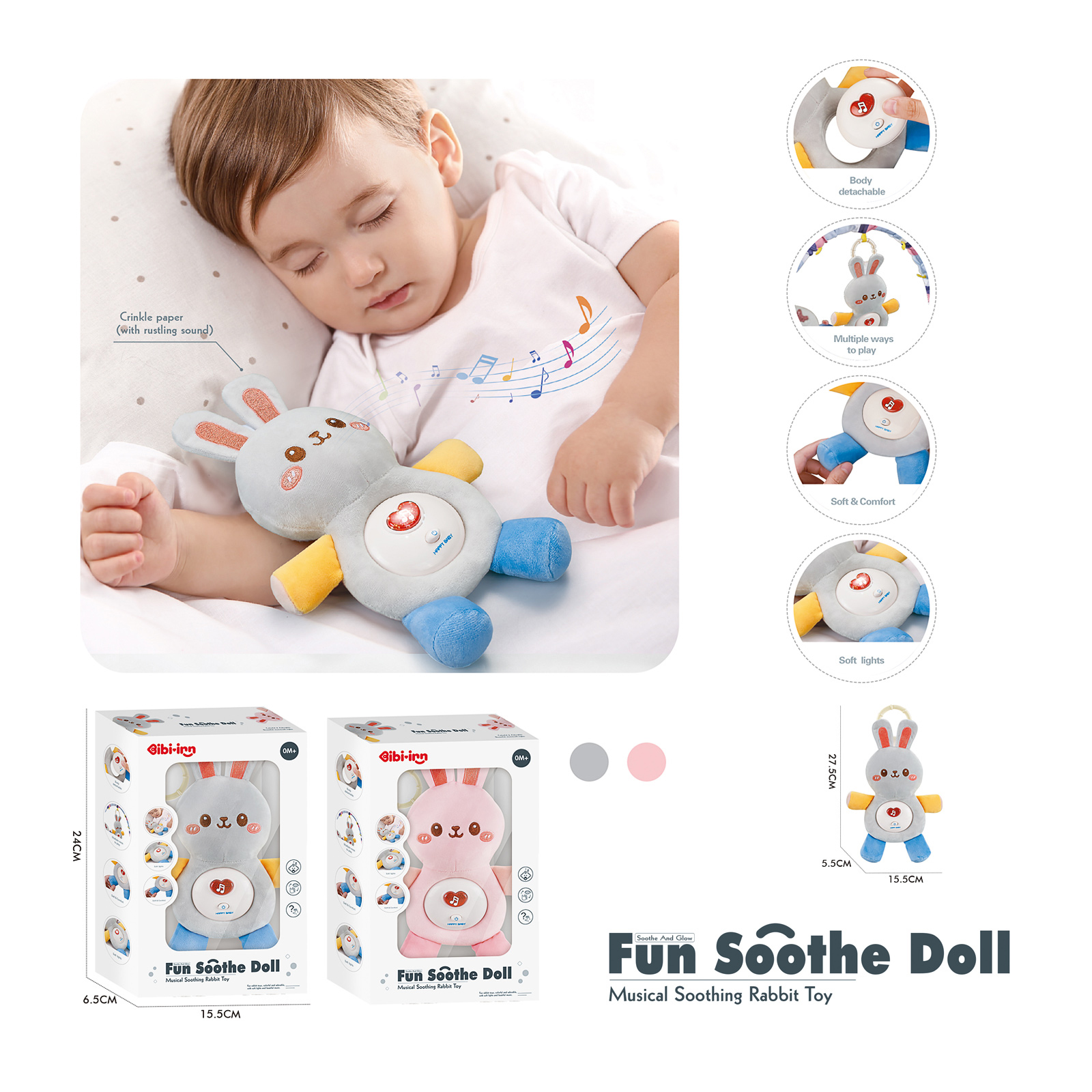 Soothing bunny doll with muse and St. grey