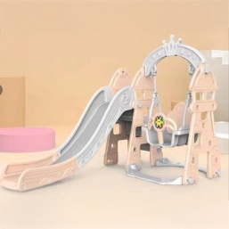 Set of slide, swing and ball pit pink