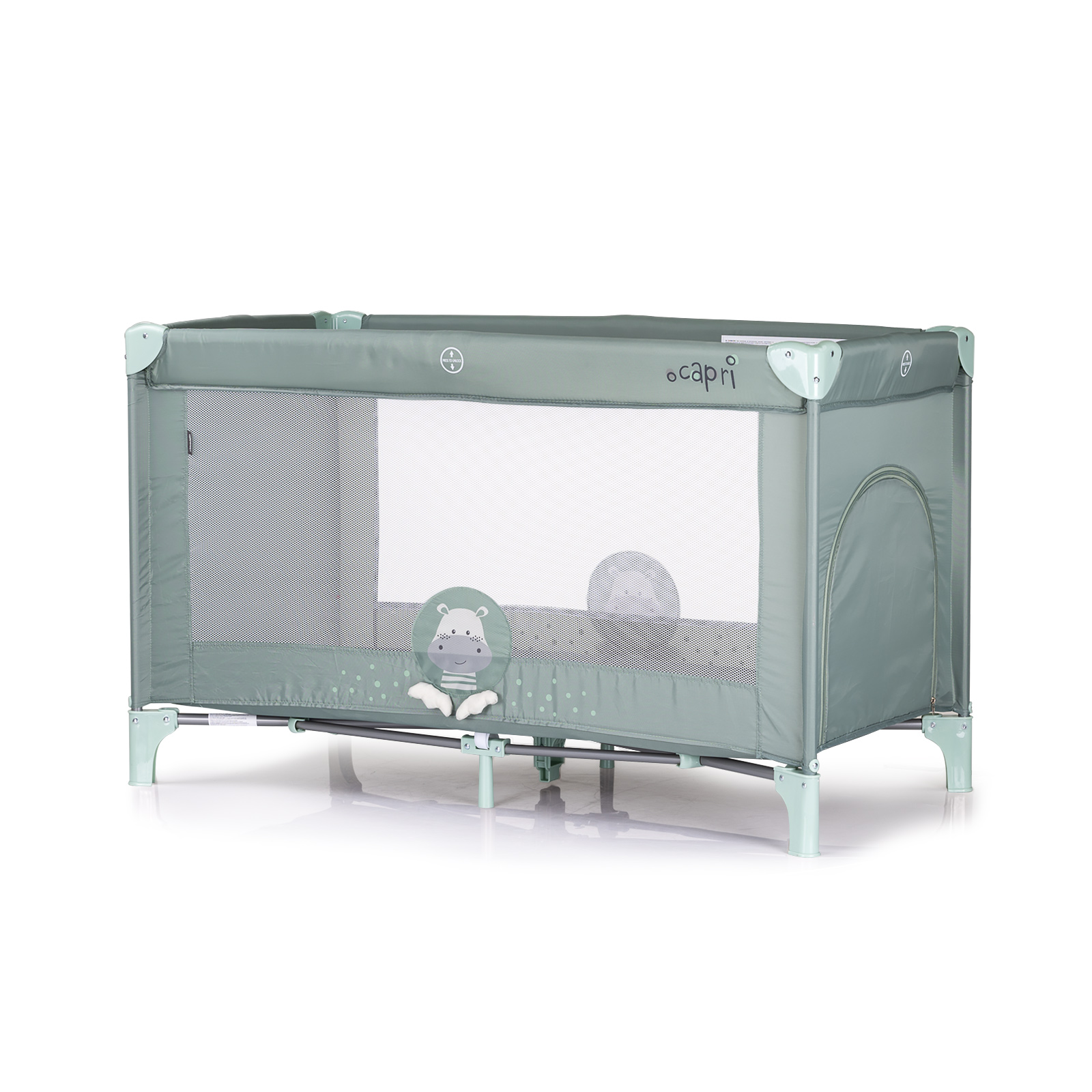 Portable playpen "Capri" Hippo green