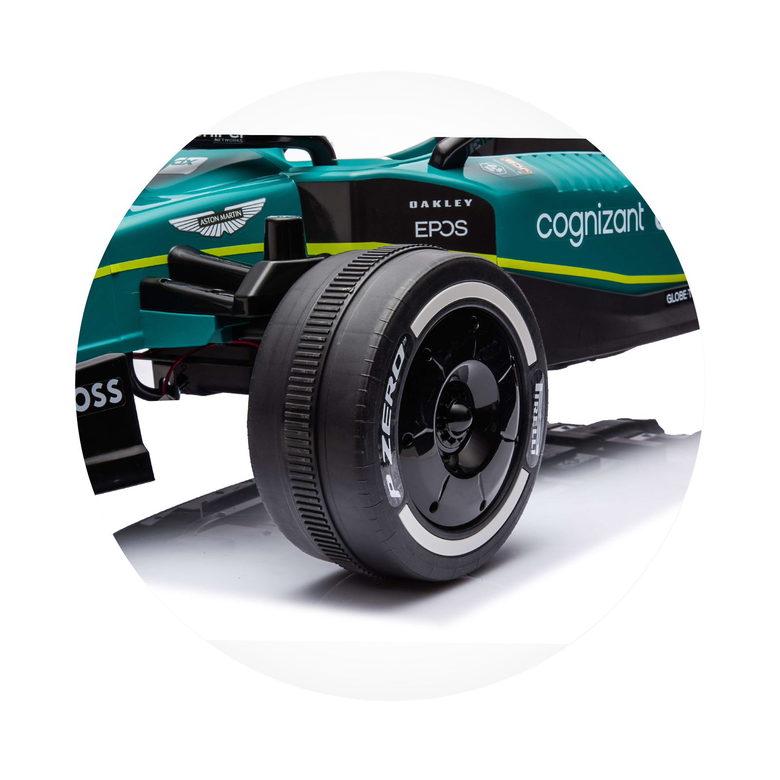 Electric car Aston Martin green
