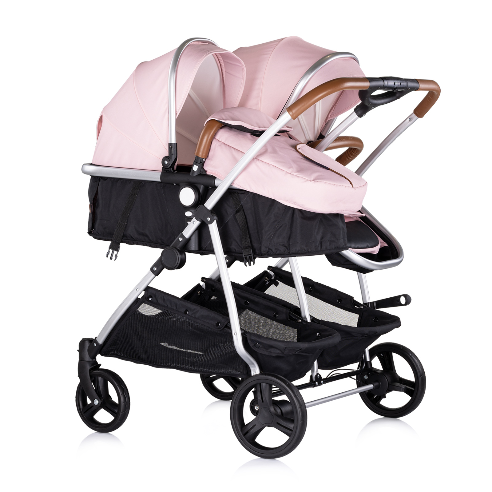 Baby stroller for twins DuoSmart marshmallow