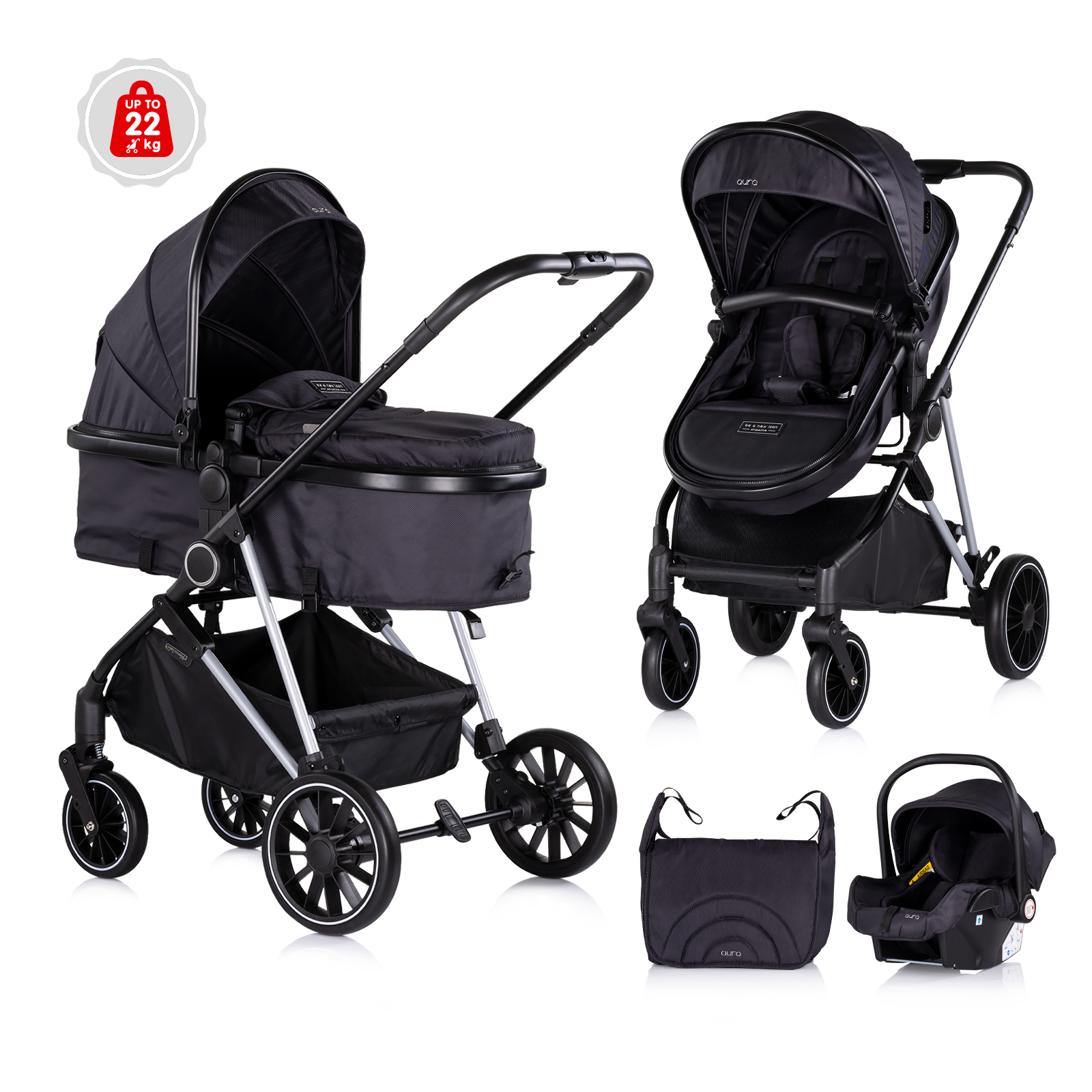 Baby stroller "Aura" blackberry