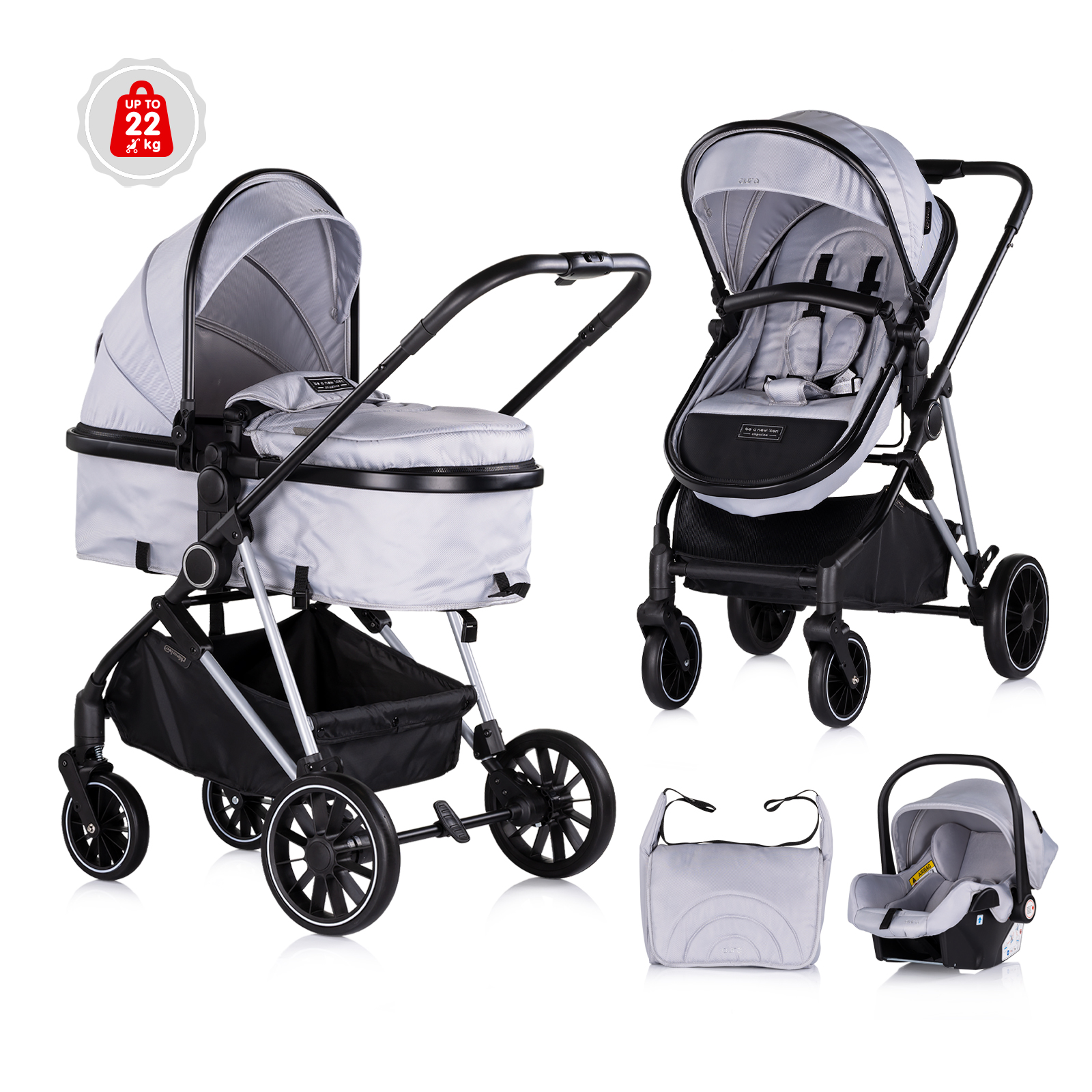 Baby stroller "Aura" cloud gray