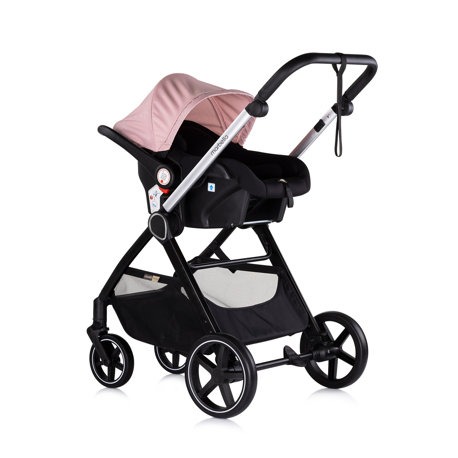 Baby stroller 3 in 1 "Marbella" pink marshmallow