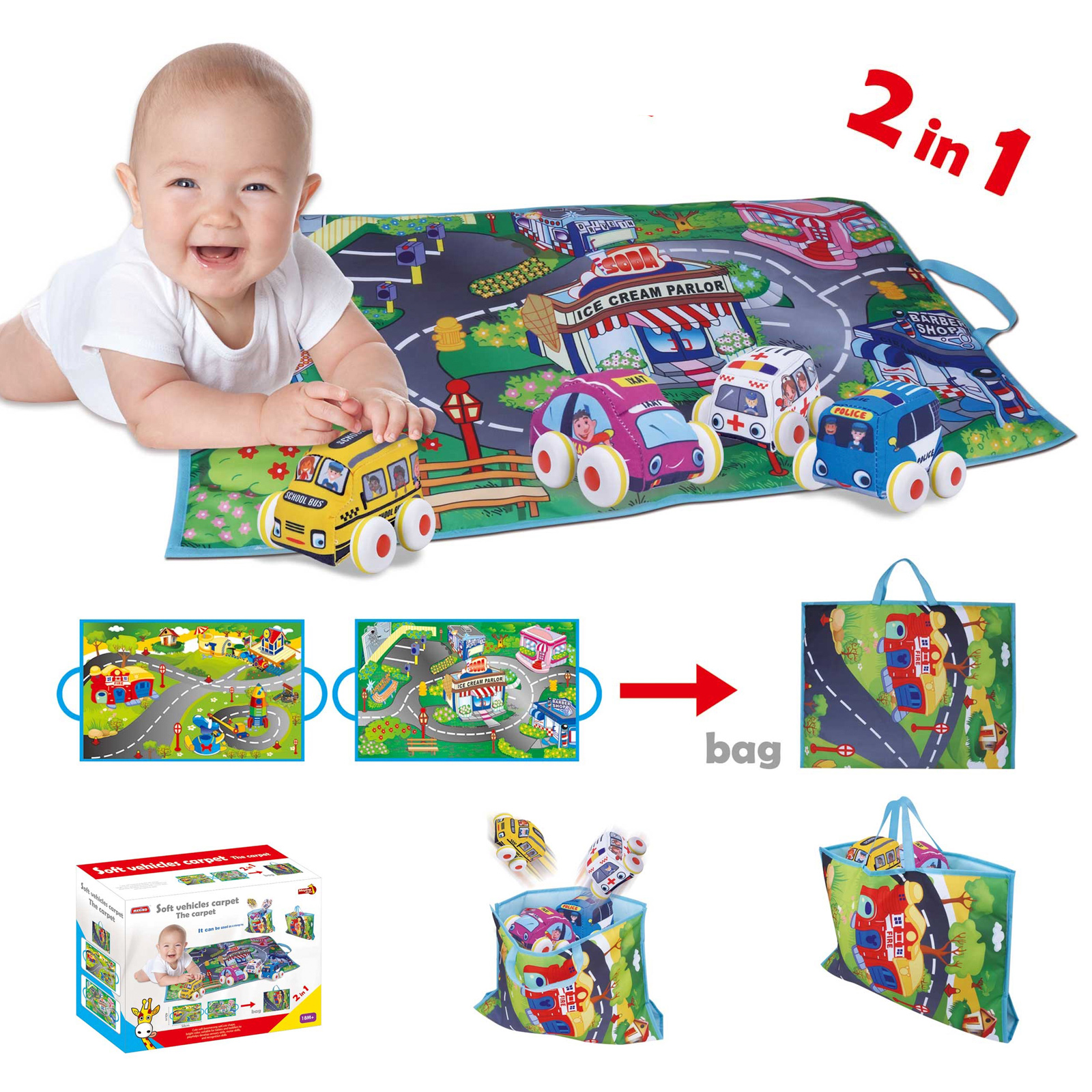 К-т постелка за гимнастика с 4 броя коли