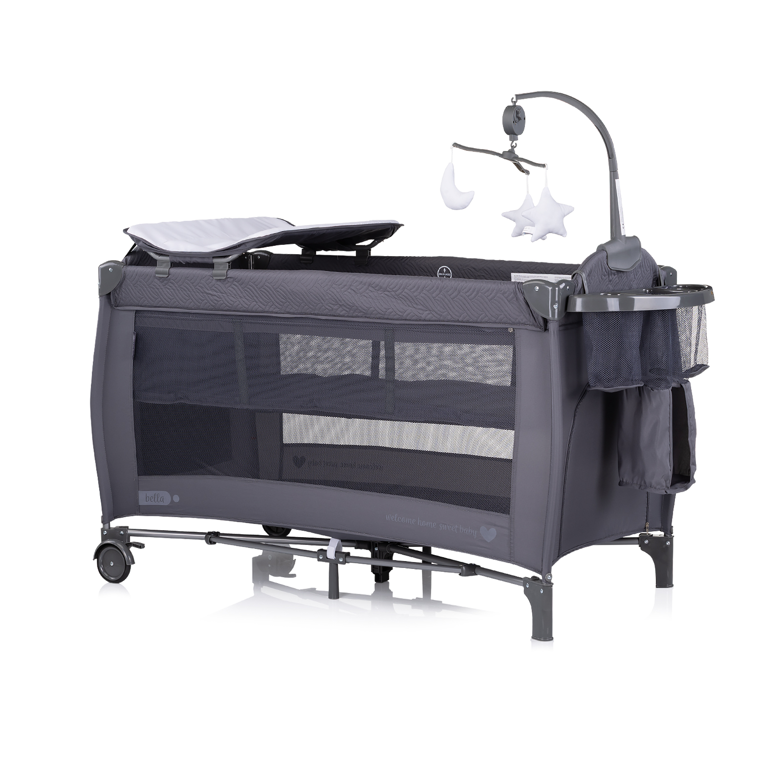 Baby portable cot Bella anthracite