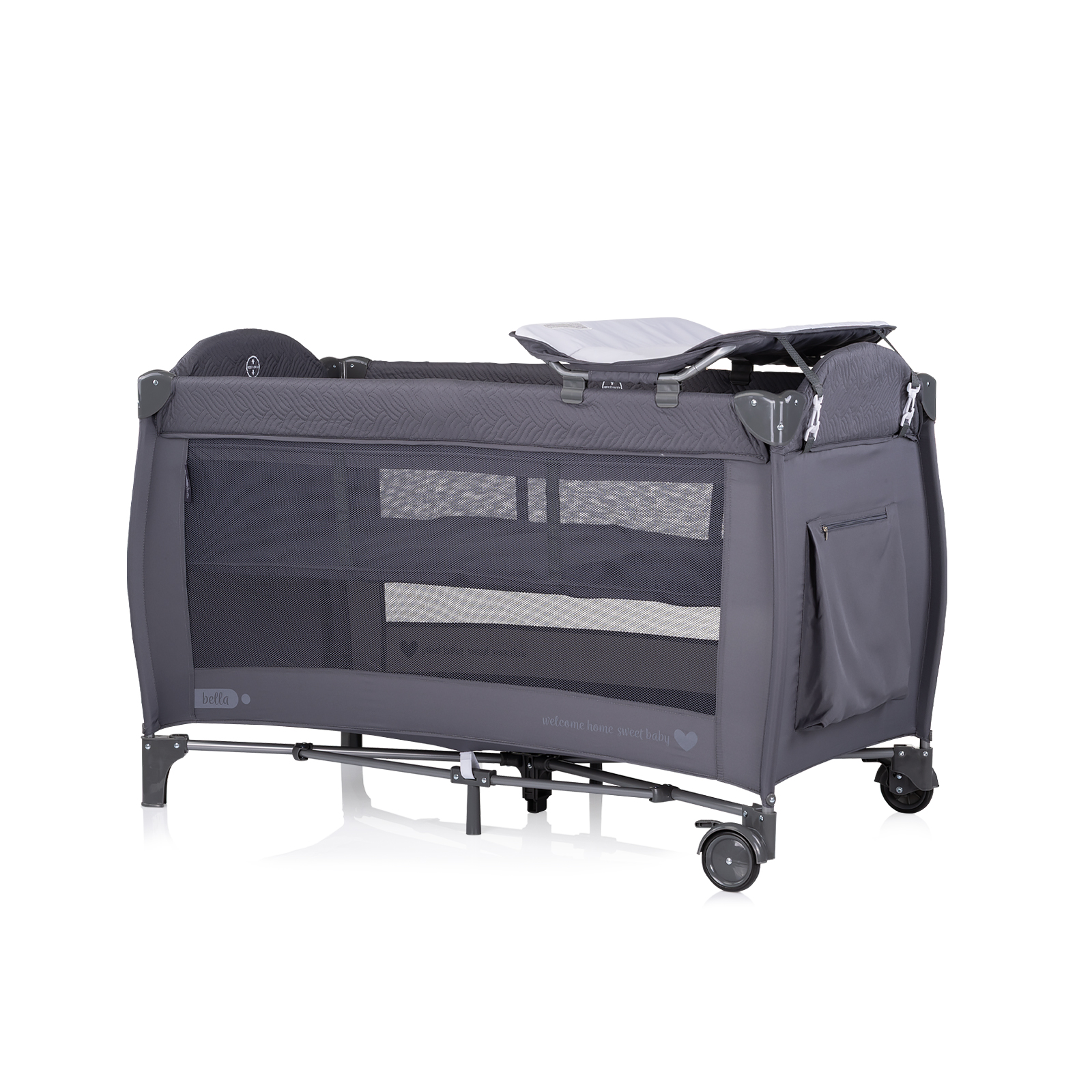 Baby portable cot Bella anthracite