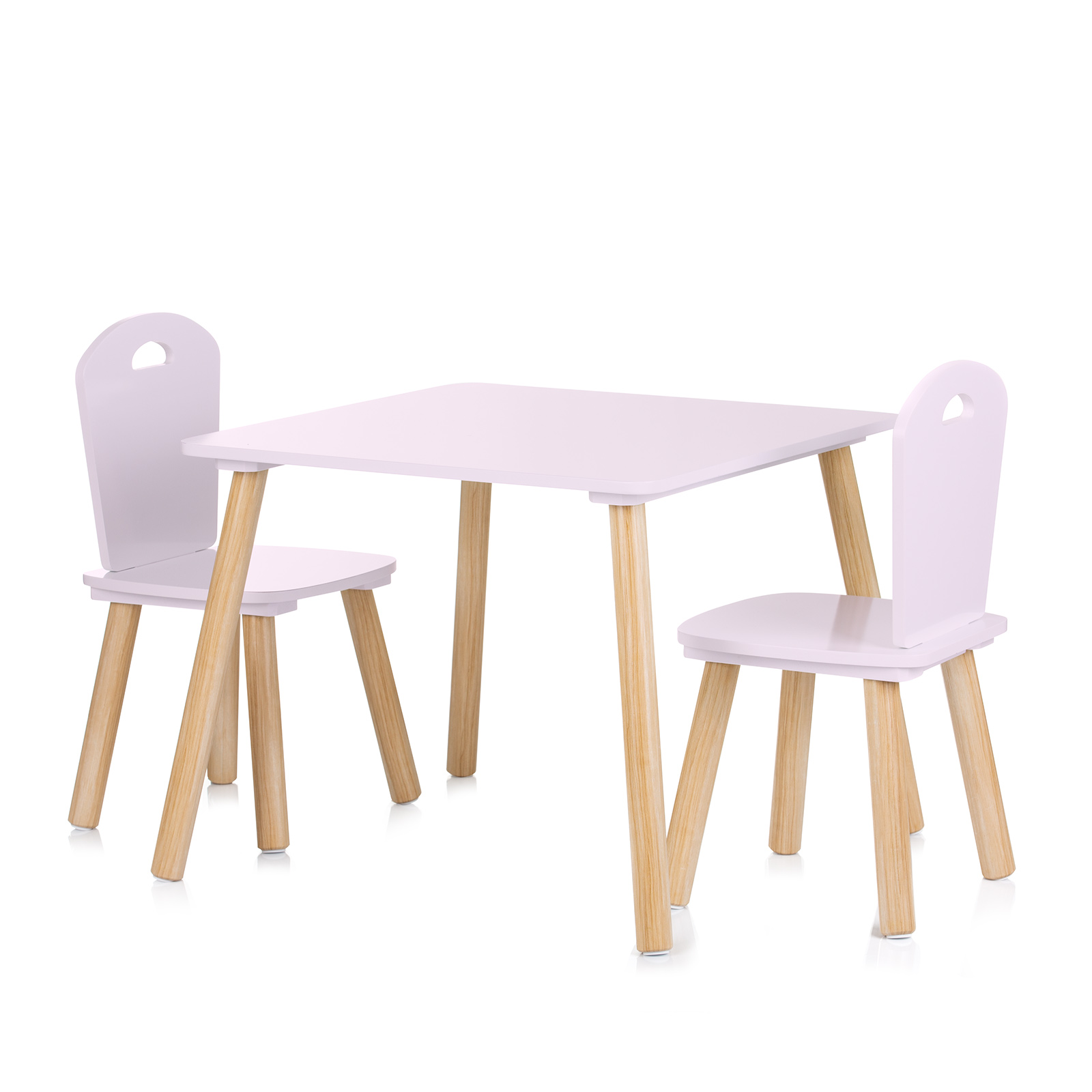 Table set with two chairs MDF pink