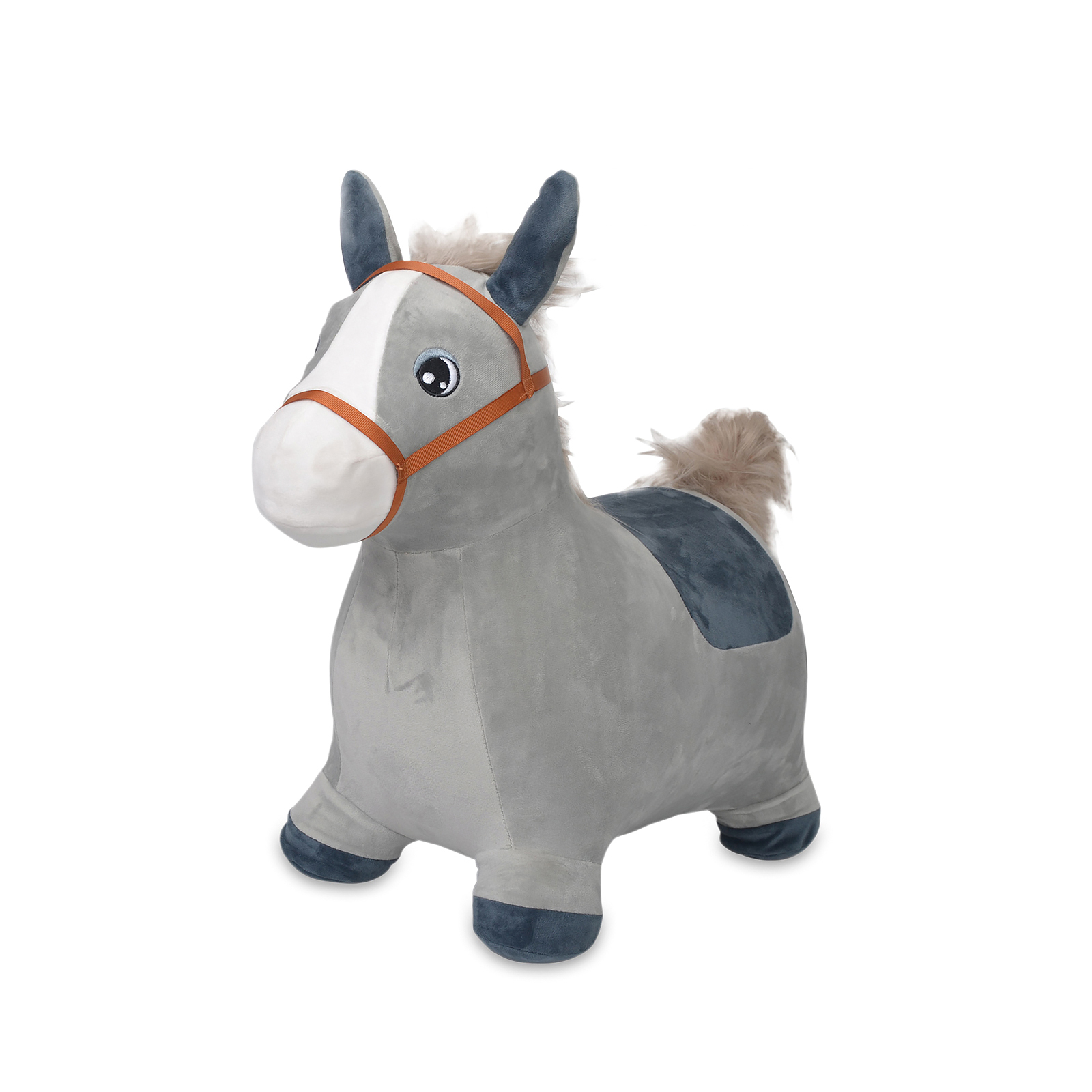 Children's bouncing horse with sound, gray