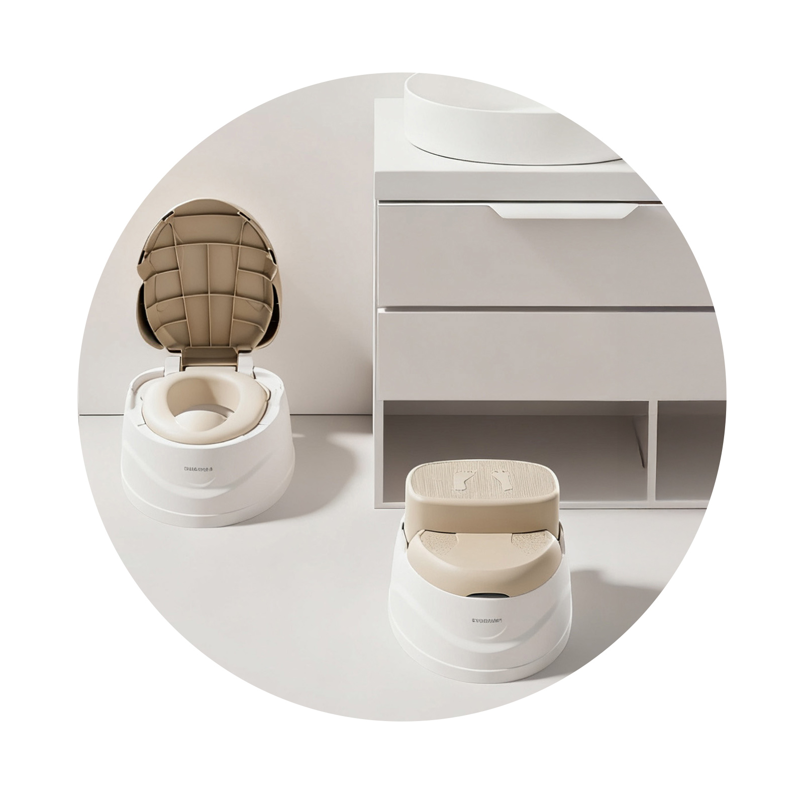 Pot/stepping platform"Step 2" latte