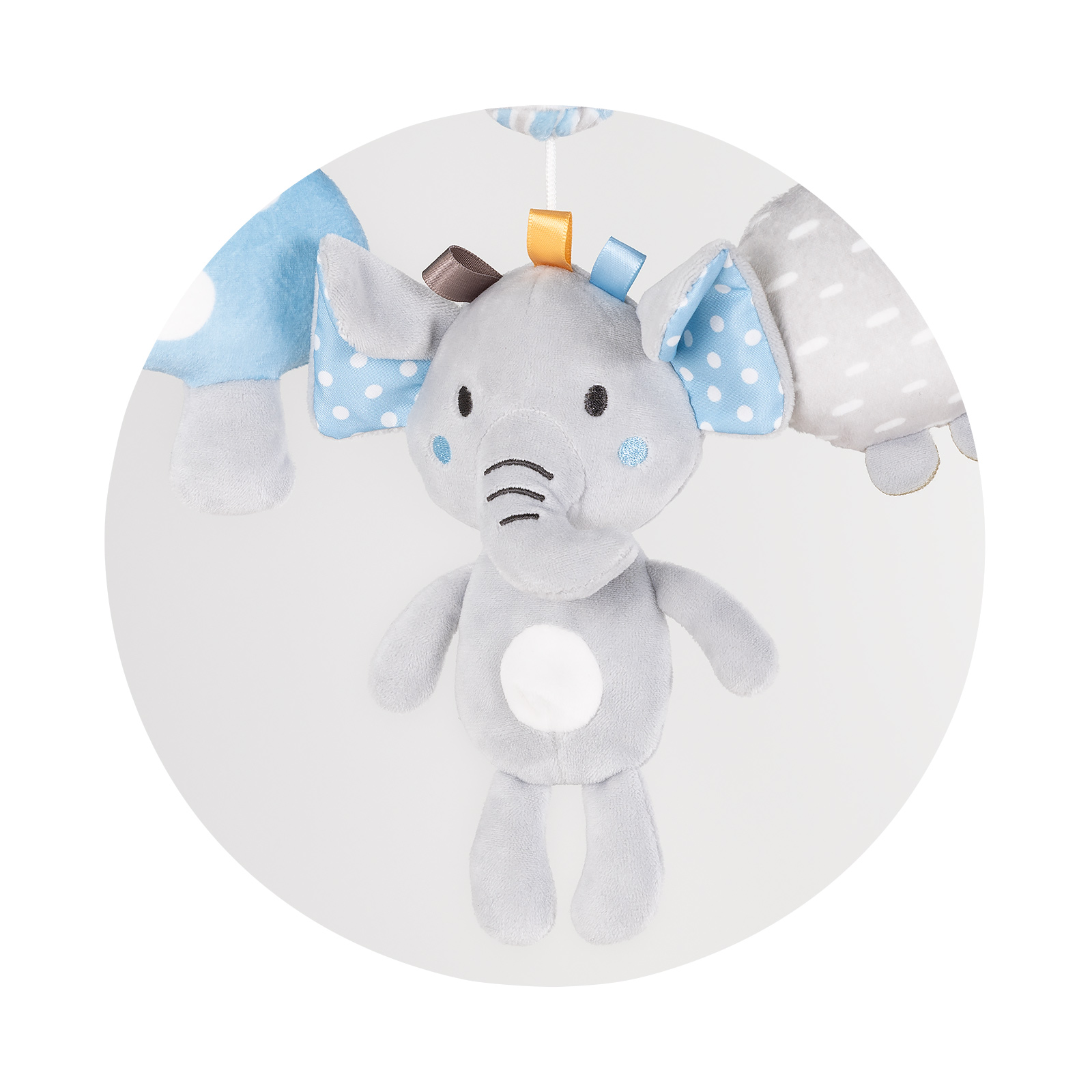 Musical bed toy "Happy Elephant" blue