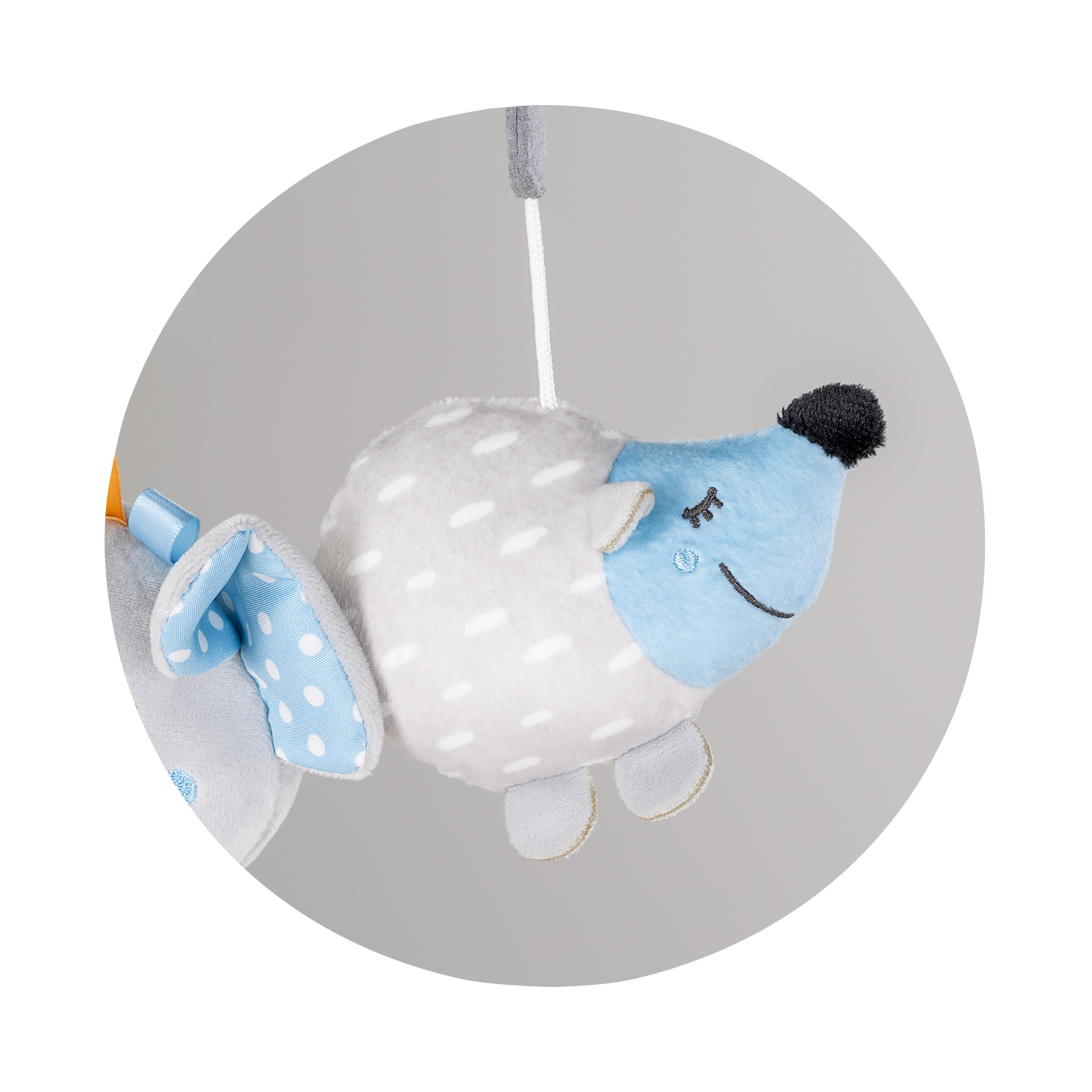 Musical bed toy "Happy Elephant" blue