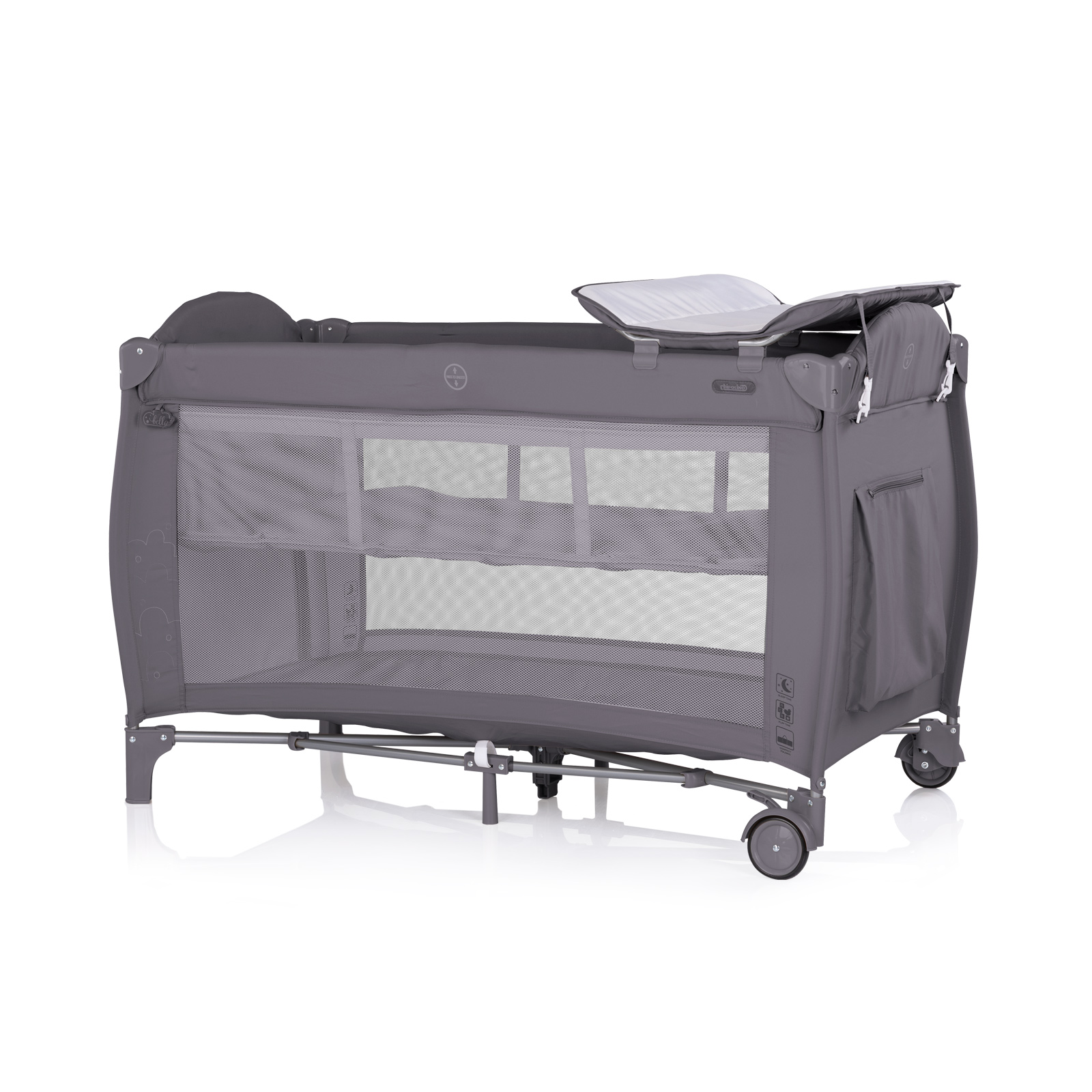 Детска преносима кошара Бела тъмносива