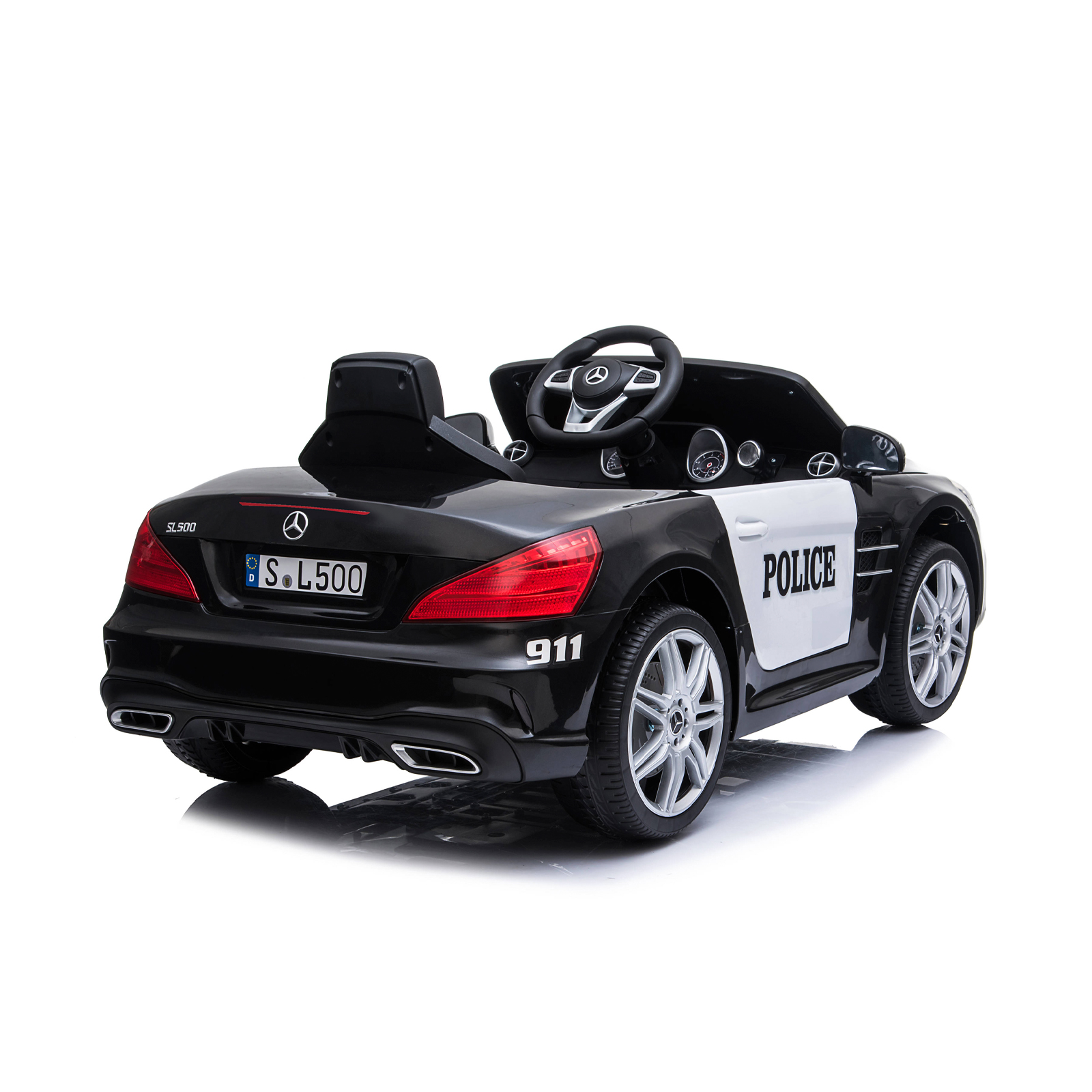 Electric car Police Mercedes SL500 black