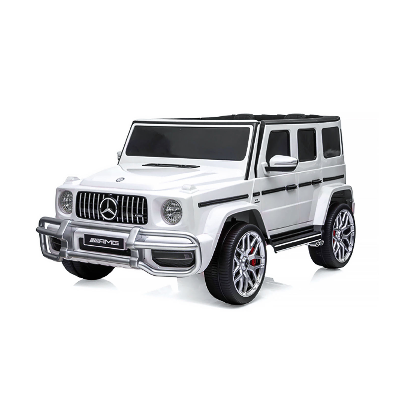 Electric SUV MERCEDES G63 for two children white EVA