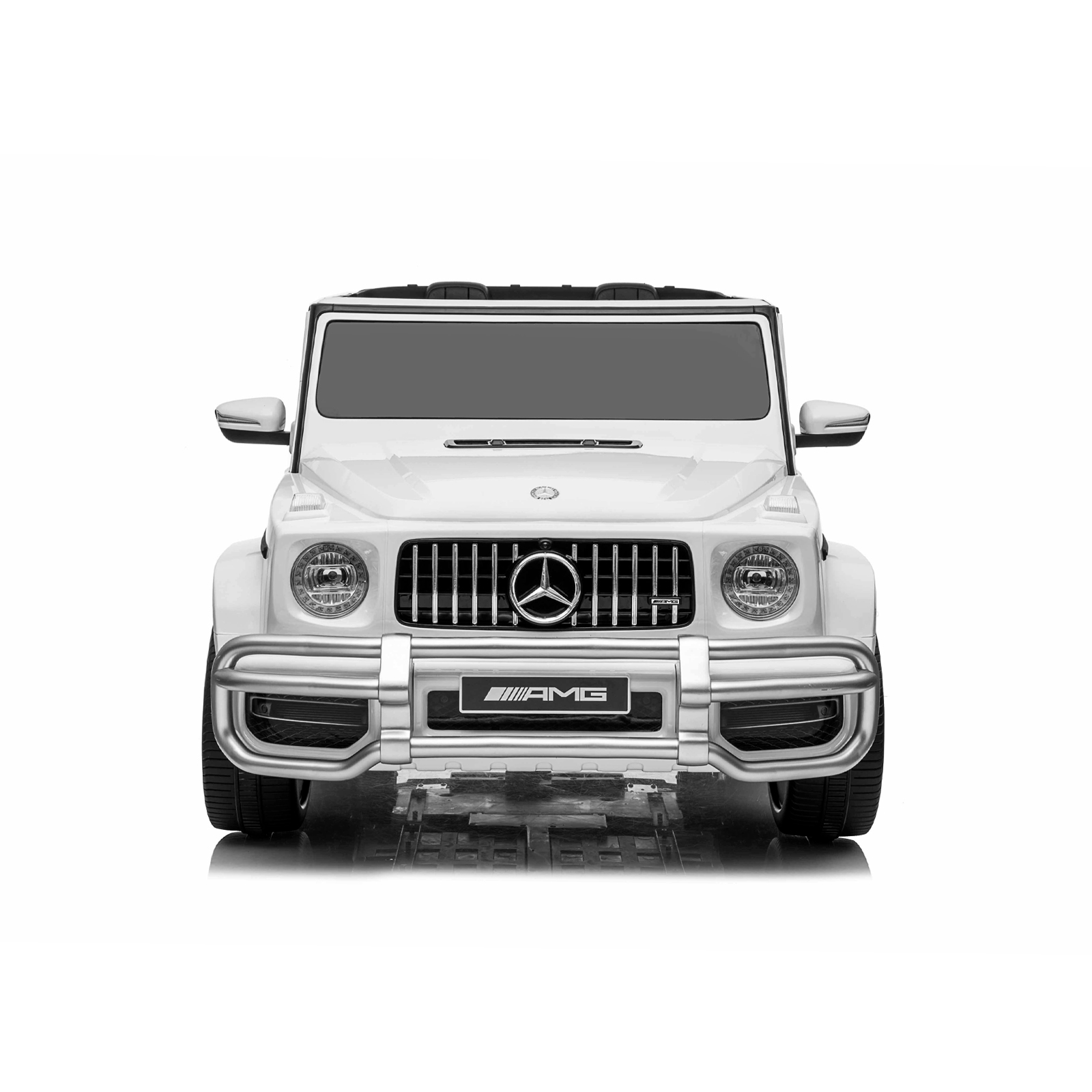 Electric SUV MERCEDES G63 for two children white EVA