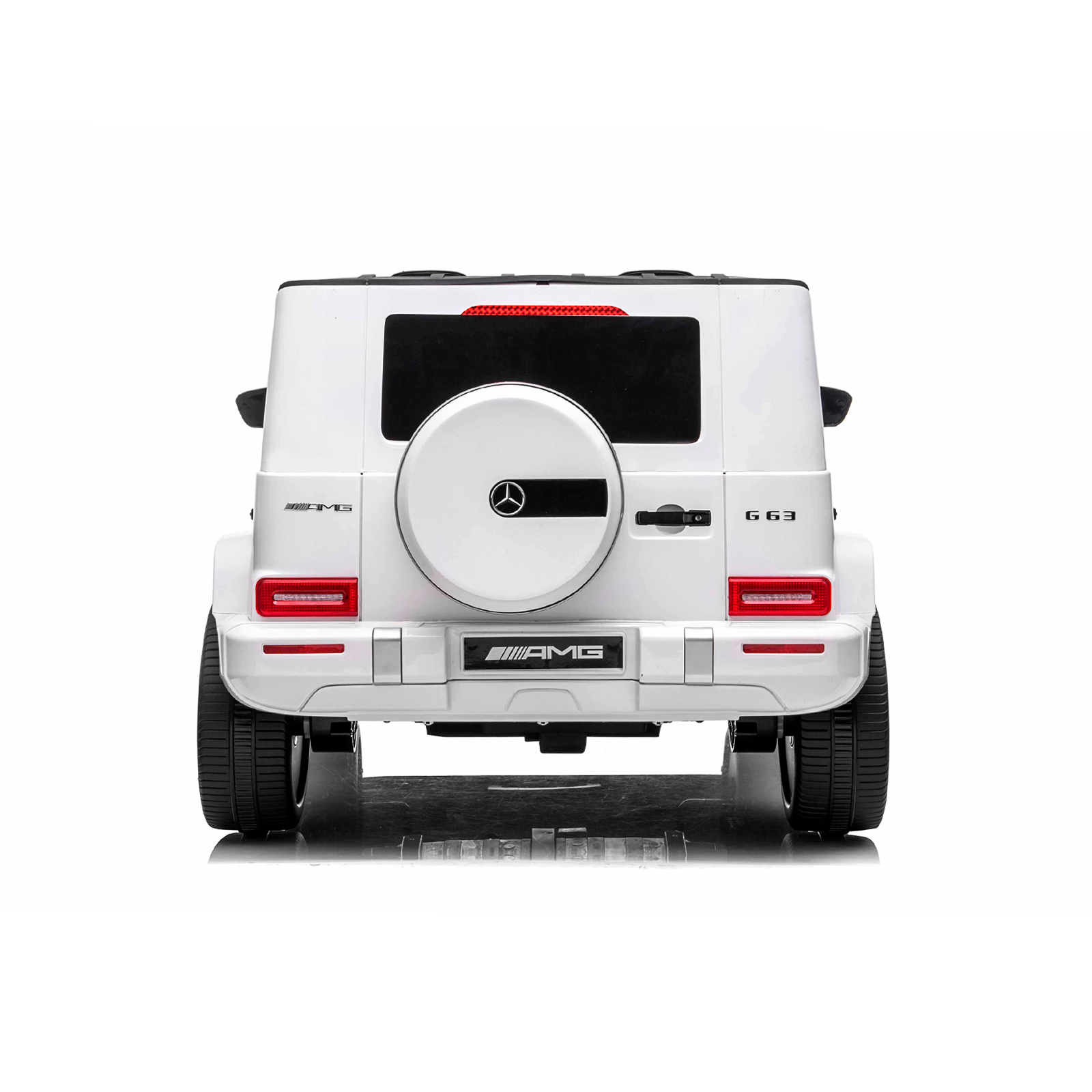 Electric SUV MERCEDES G63 for two children white EVA