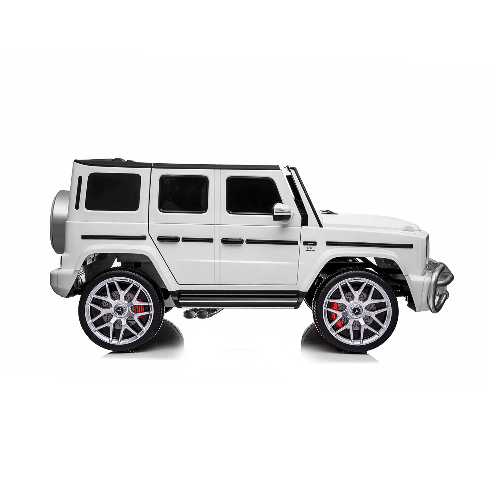 Electric SUV MERCEDES G63 for two children white EVA