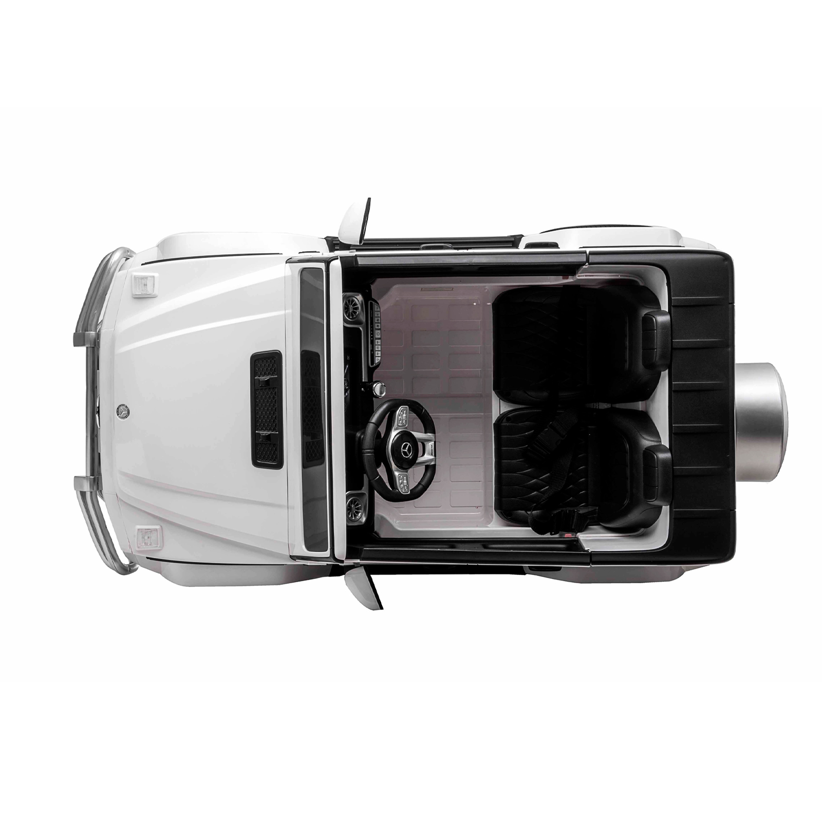 Electric SUV MERCEDES G63 for two children white EVA
