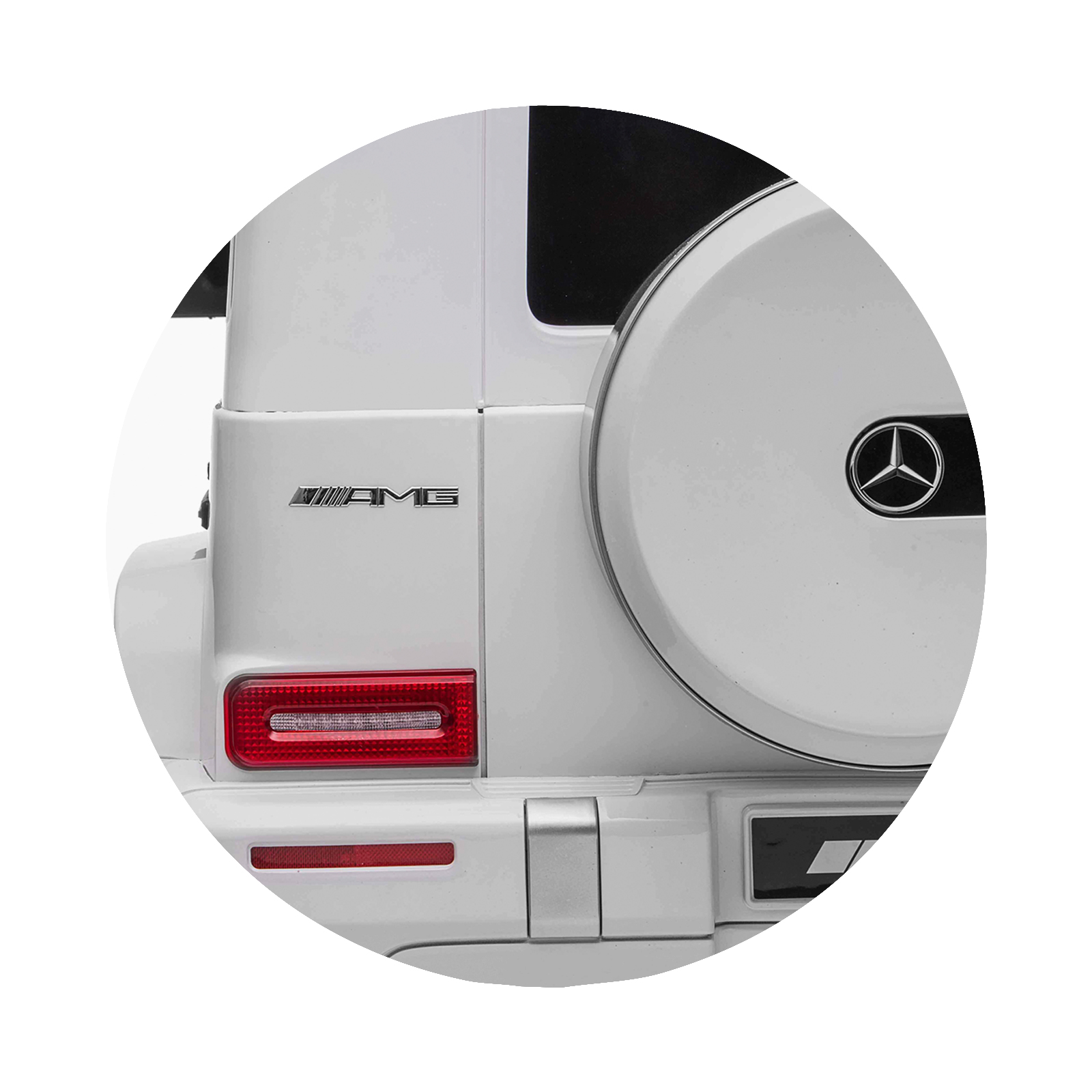 Electric SUV MERCEDES G63 for two children white EVA